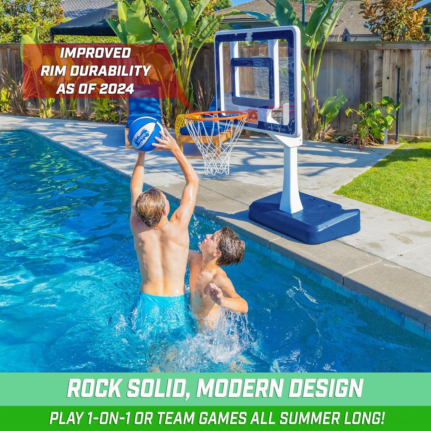 Aro de Baloncesto para Piscina GoSports Splash Hoop Elite - Altura Ajustable