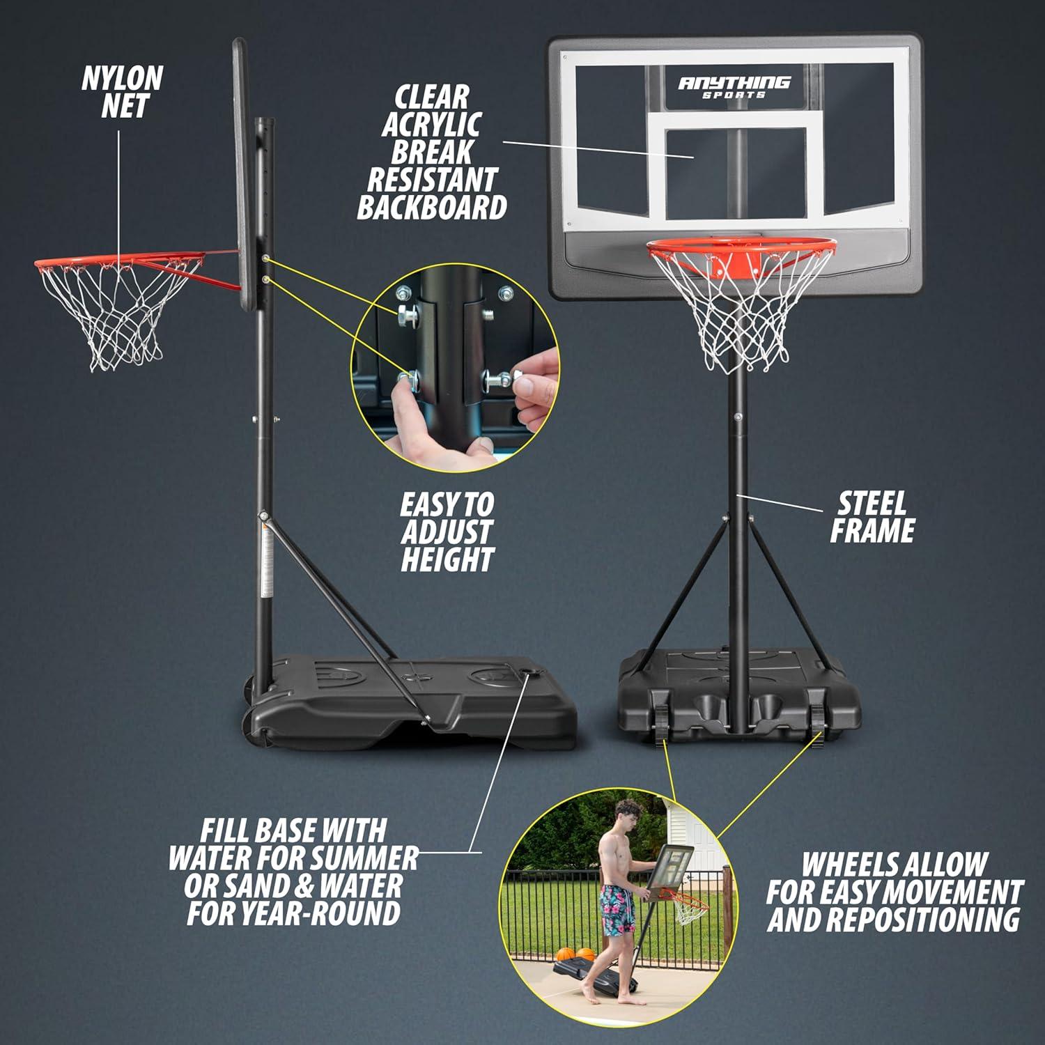 Meta de Baloncesto para Piscina ANYTHING SPORTS BAS1 Ajustable