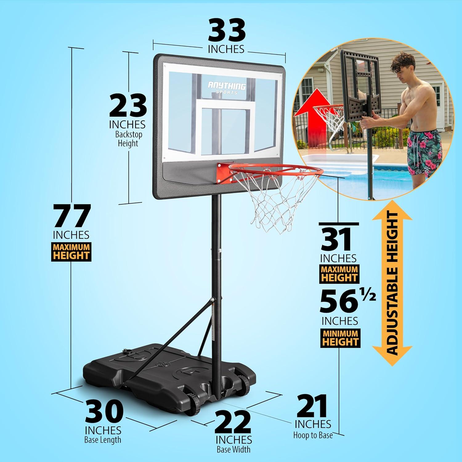Meta de Baloncesto para Piscina ANYTHING SPORTS BAS1 Ajustable