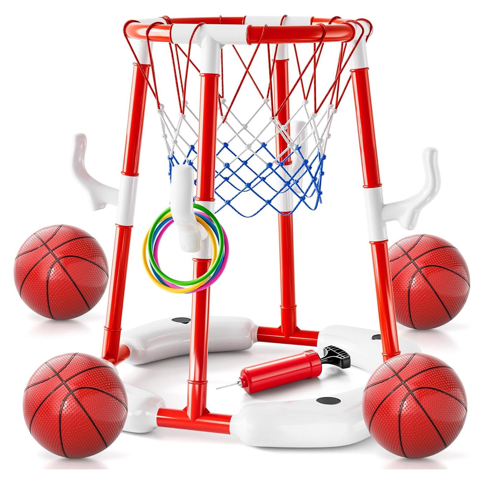 Juego de Aro de Baloncesto WATUDOU para Piscina 2 en 1