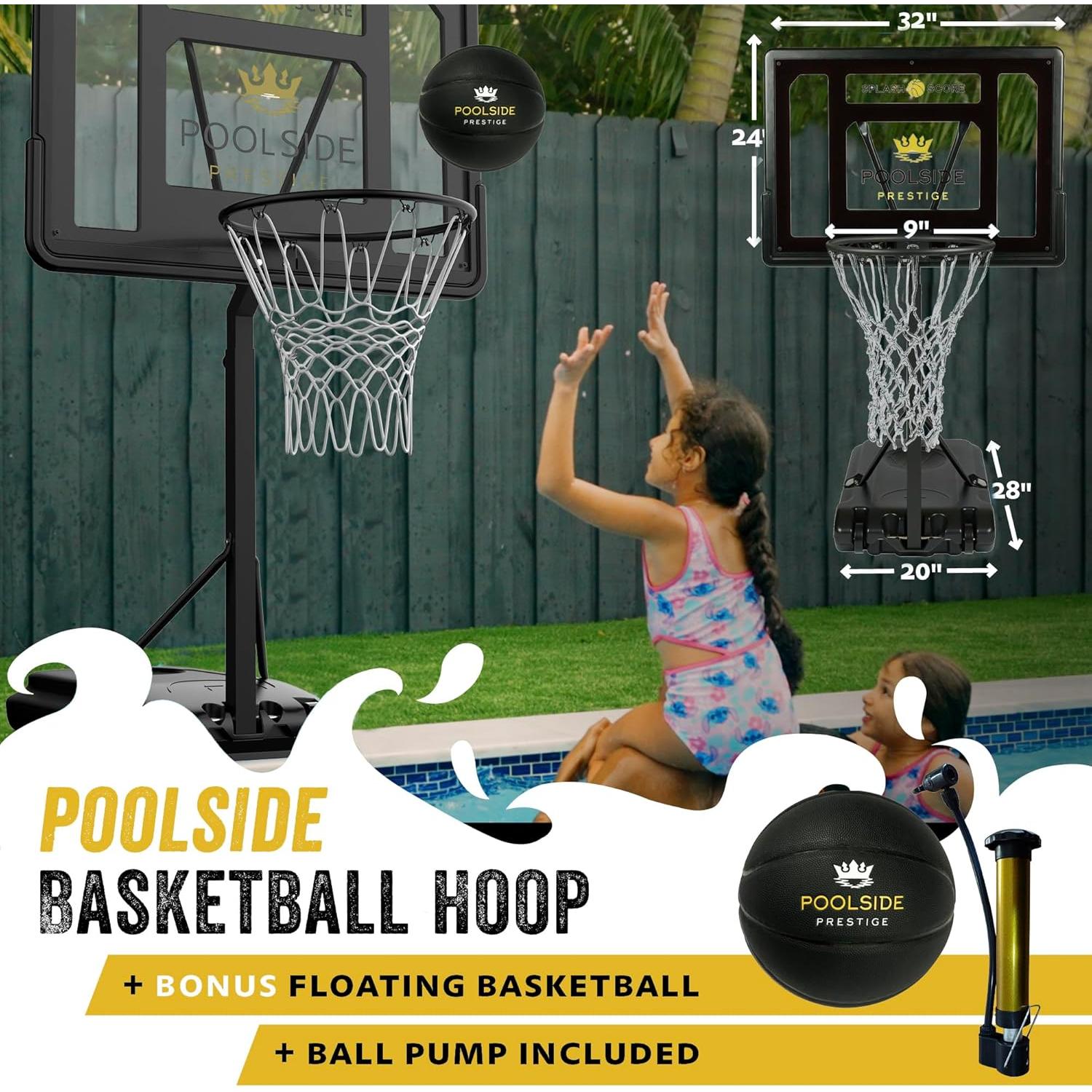 Aro de Baloncesto Ajustable POOLSIDE PRESTIGE para Piscina 89-122 cm