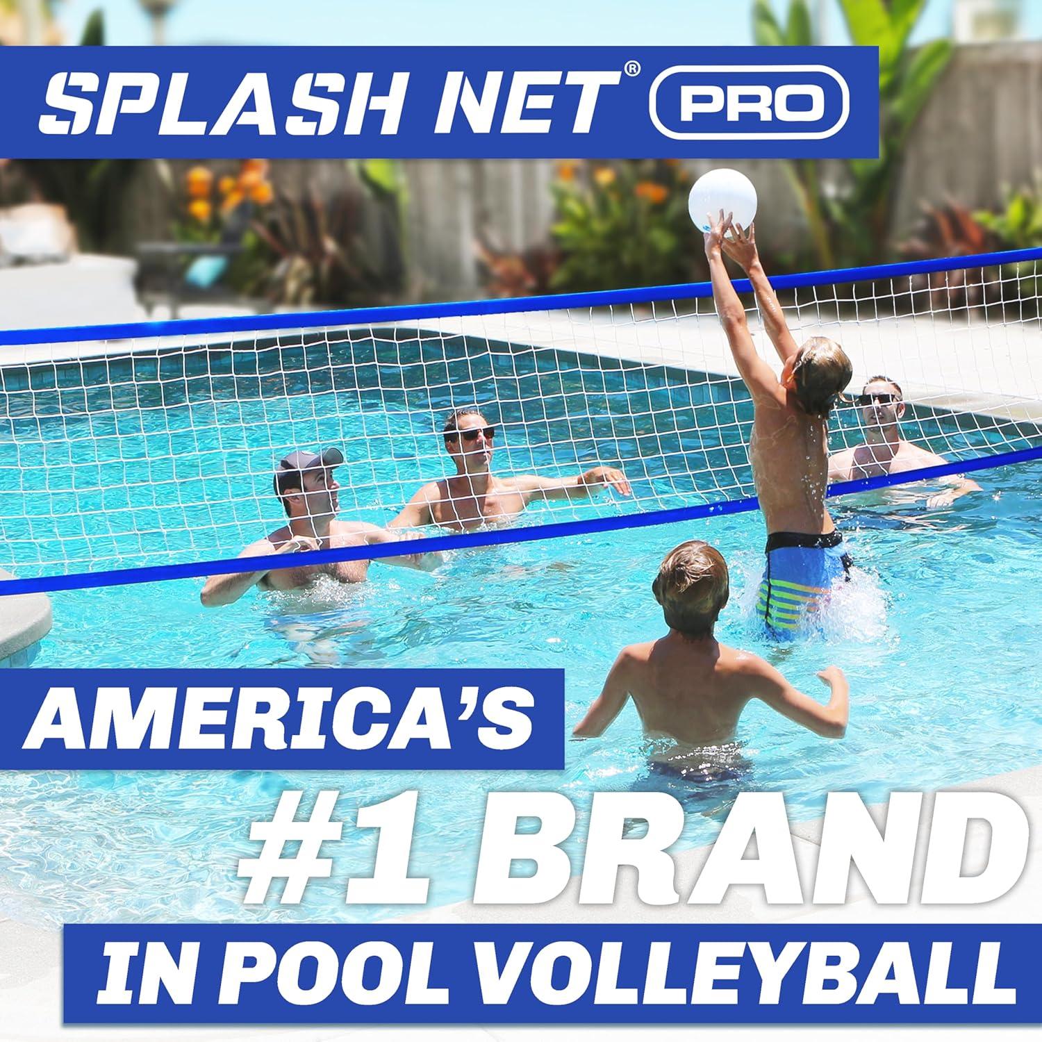 Red de Voleibol de Piscina GoSports Splash Net PRO Azul - Incluye 2 Pelotas y Bomba