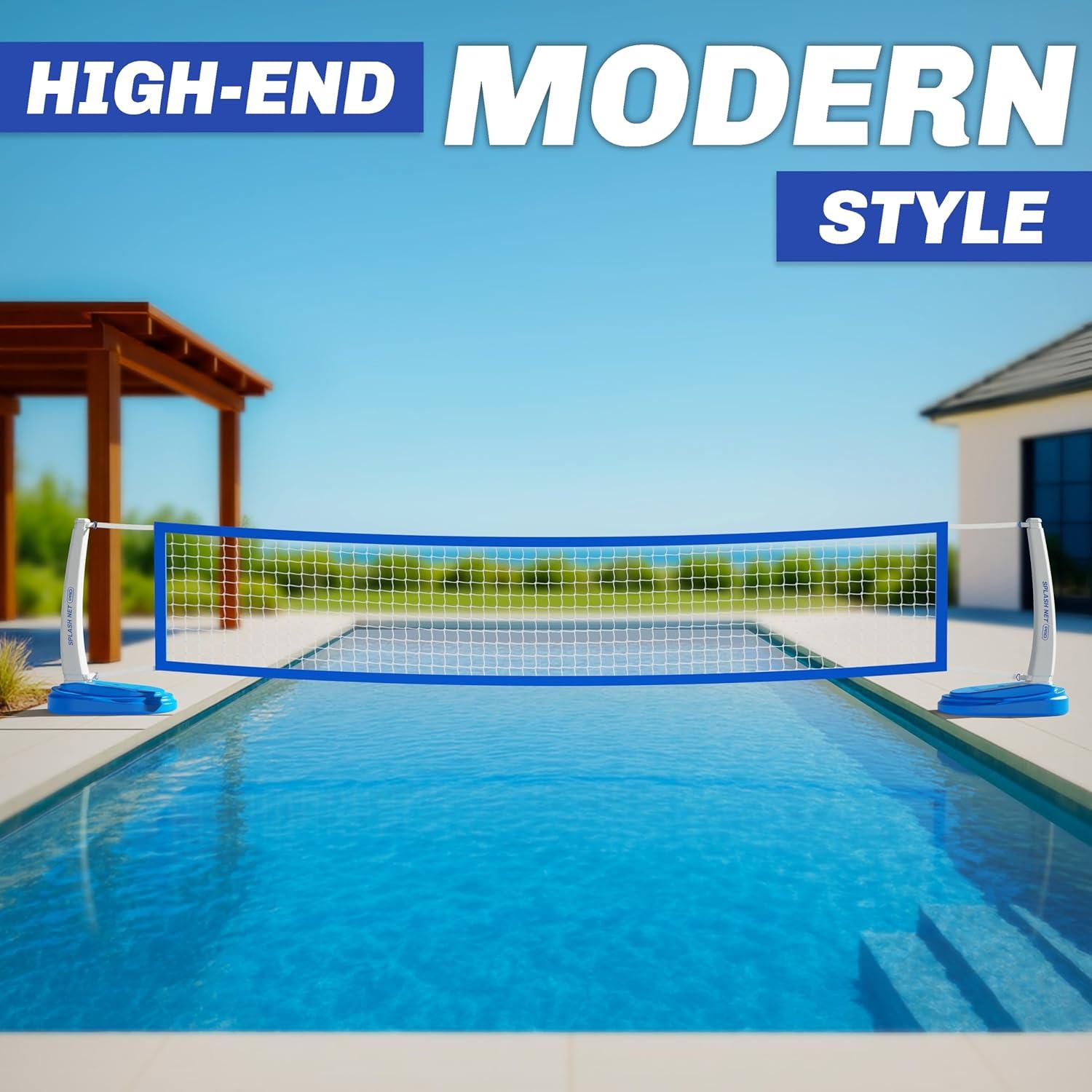 Red de Voleibol de Piscina GoSports Splash Net PRO Azul - Incluye 2 Pelotas y Bomba