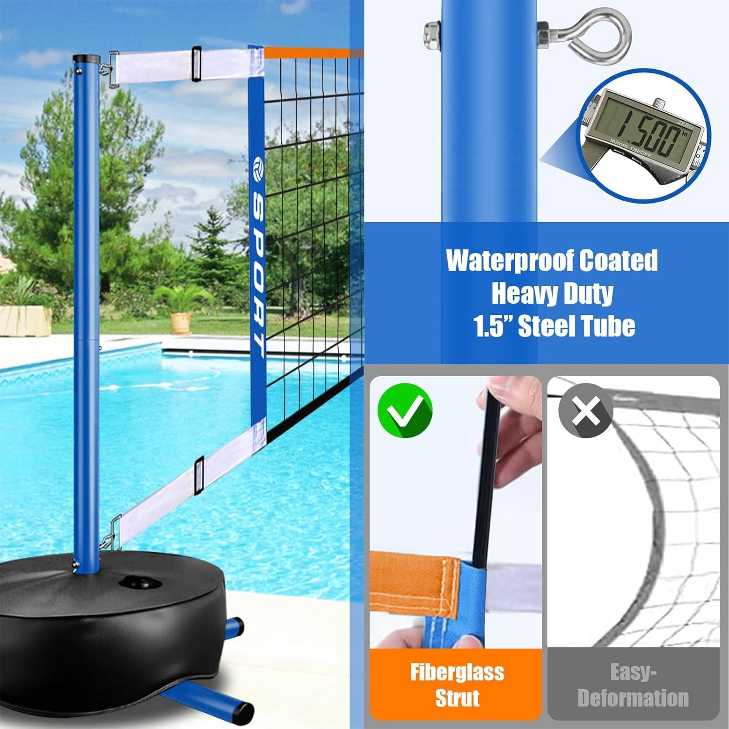 Red de Voleibol de Piscina Furypiont Ajustable 4.57-7.62m
