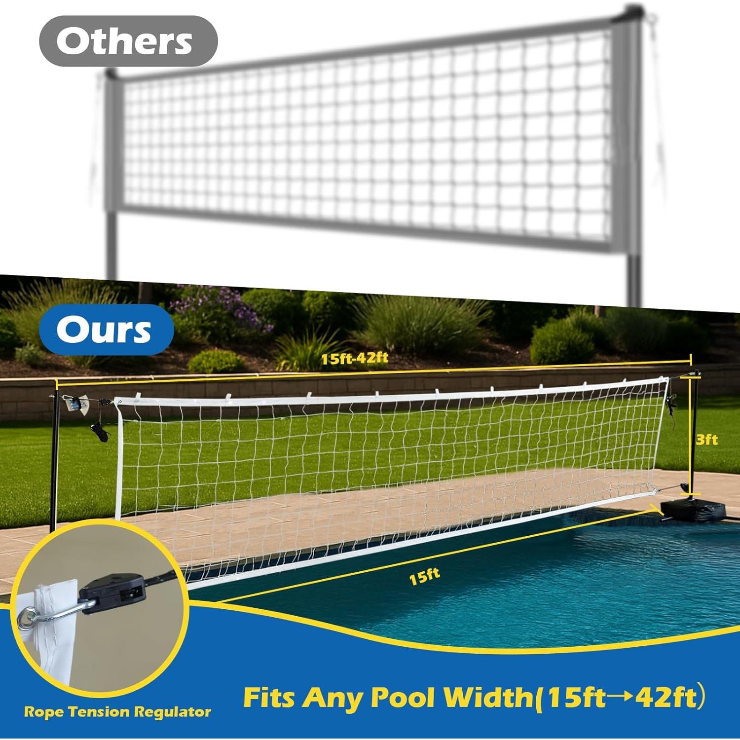 Juego de Red de Voleibol Acuático JstFrU con Luces LED 4.57m