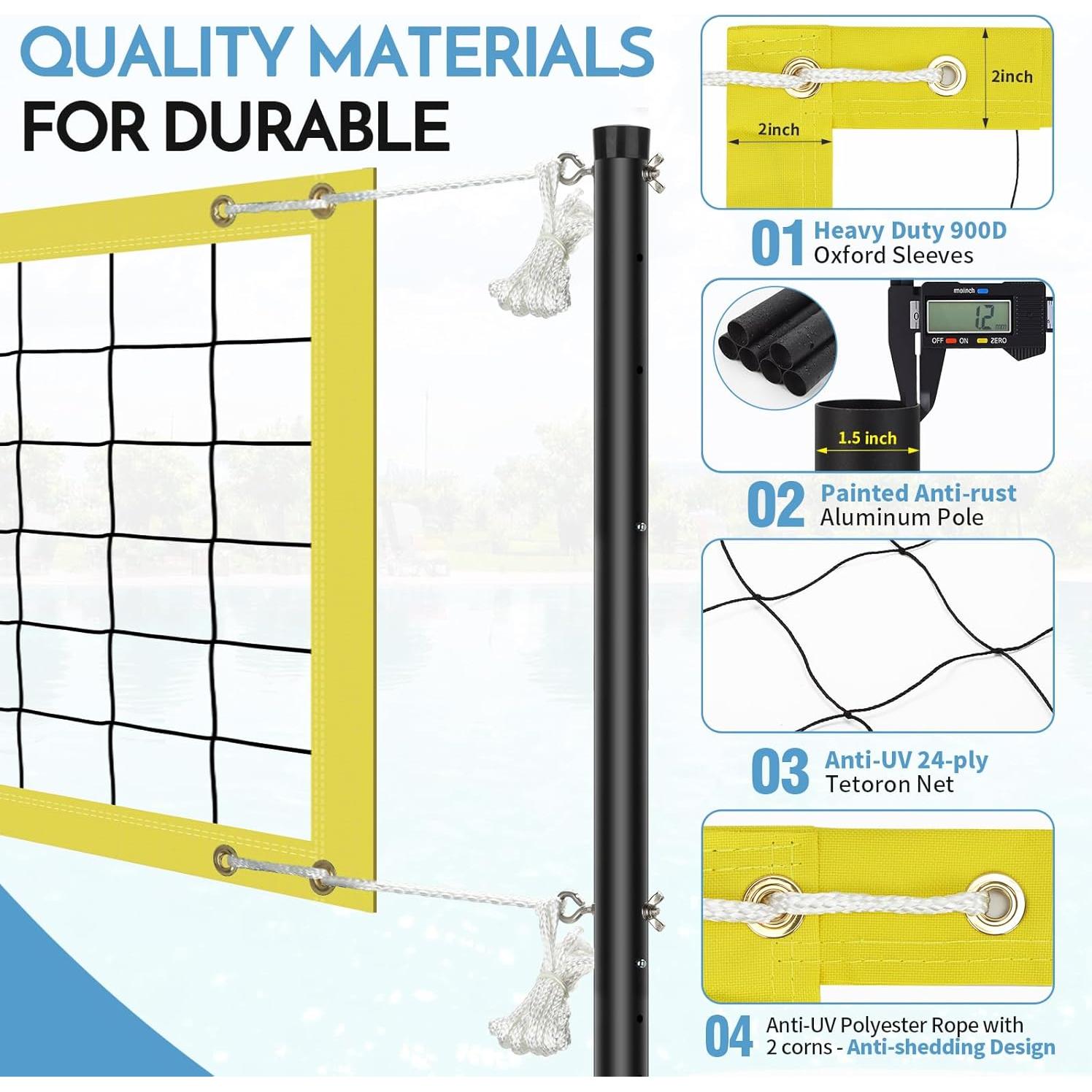 Juego de Voleibol de Piscina Olybeaka con Red Ajustable y 2 Pelotas