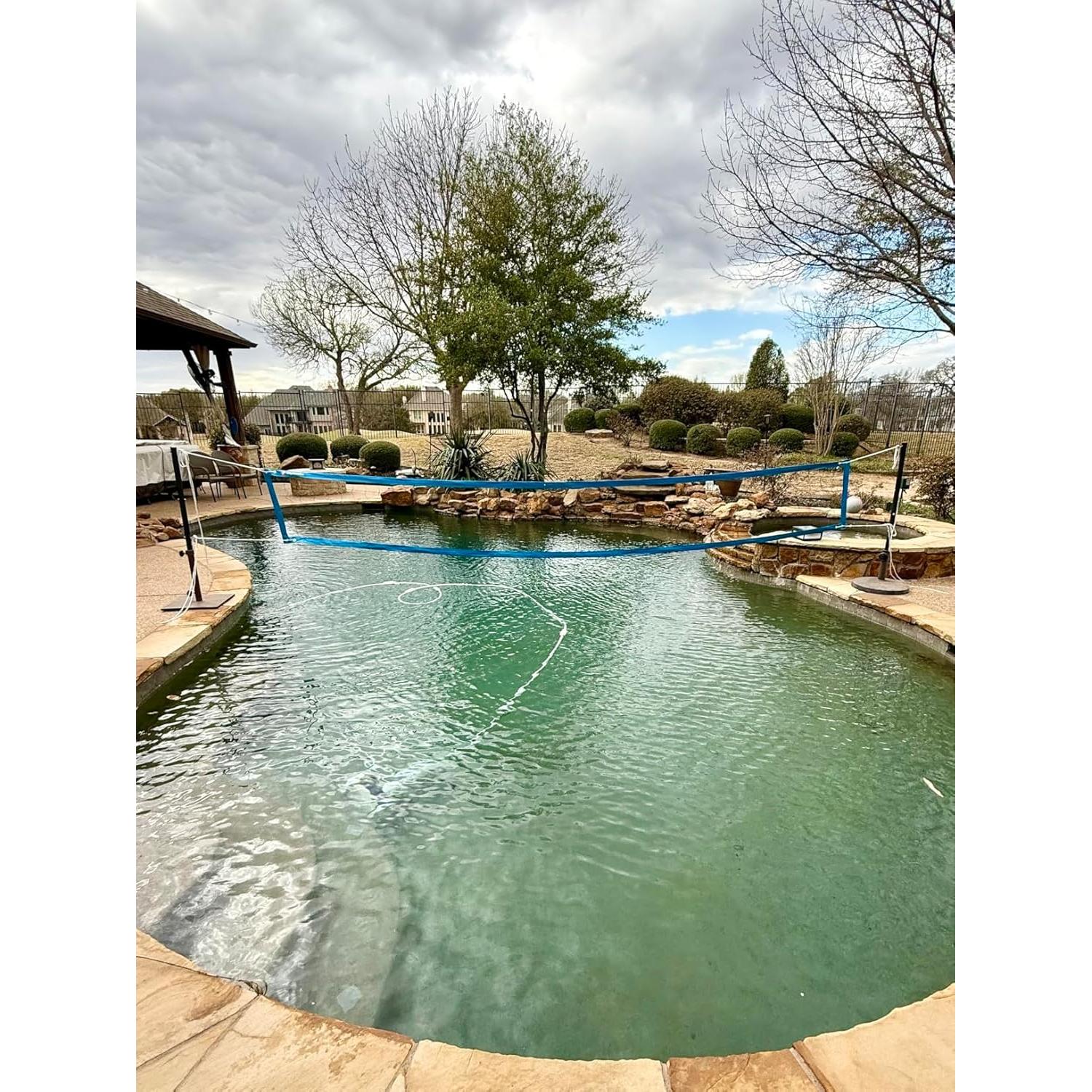 Conjunto de Red de Voleibol de Piscina Olybeaka Ajustable 4.57-7.92m