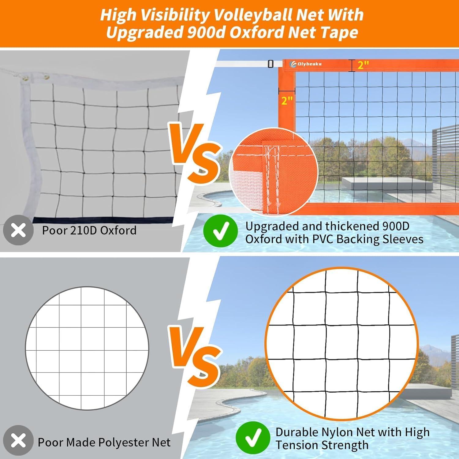 Red de Voleibol de Piscina Olybeaka con 2 Pelotas y Bomba