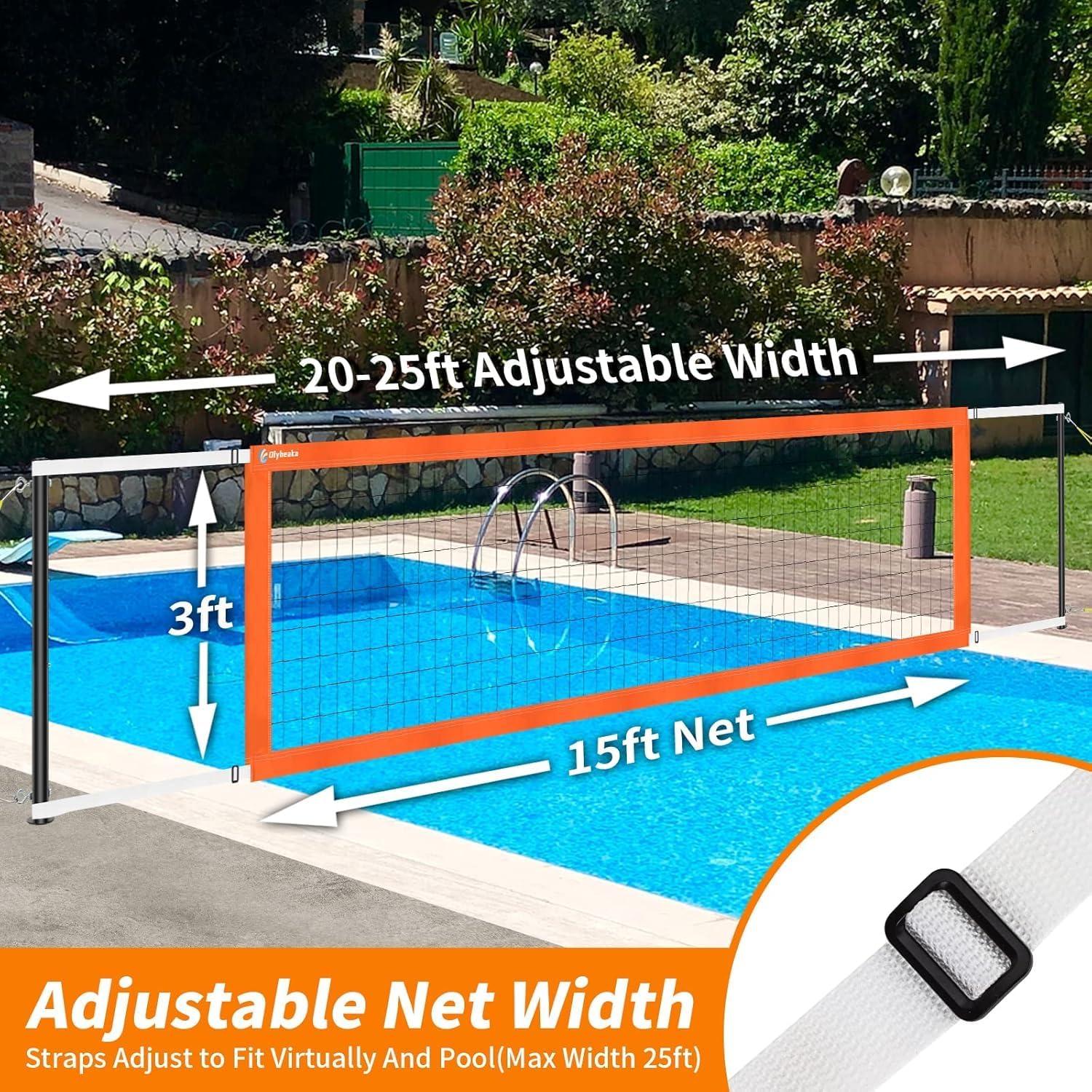 Red de Voleibol de Piscina Olybeaka con 2 Pelotas y Bomba