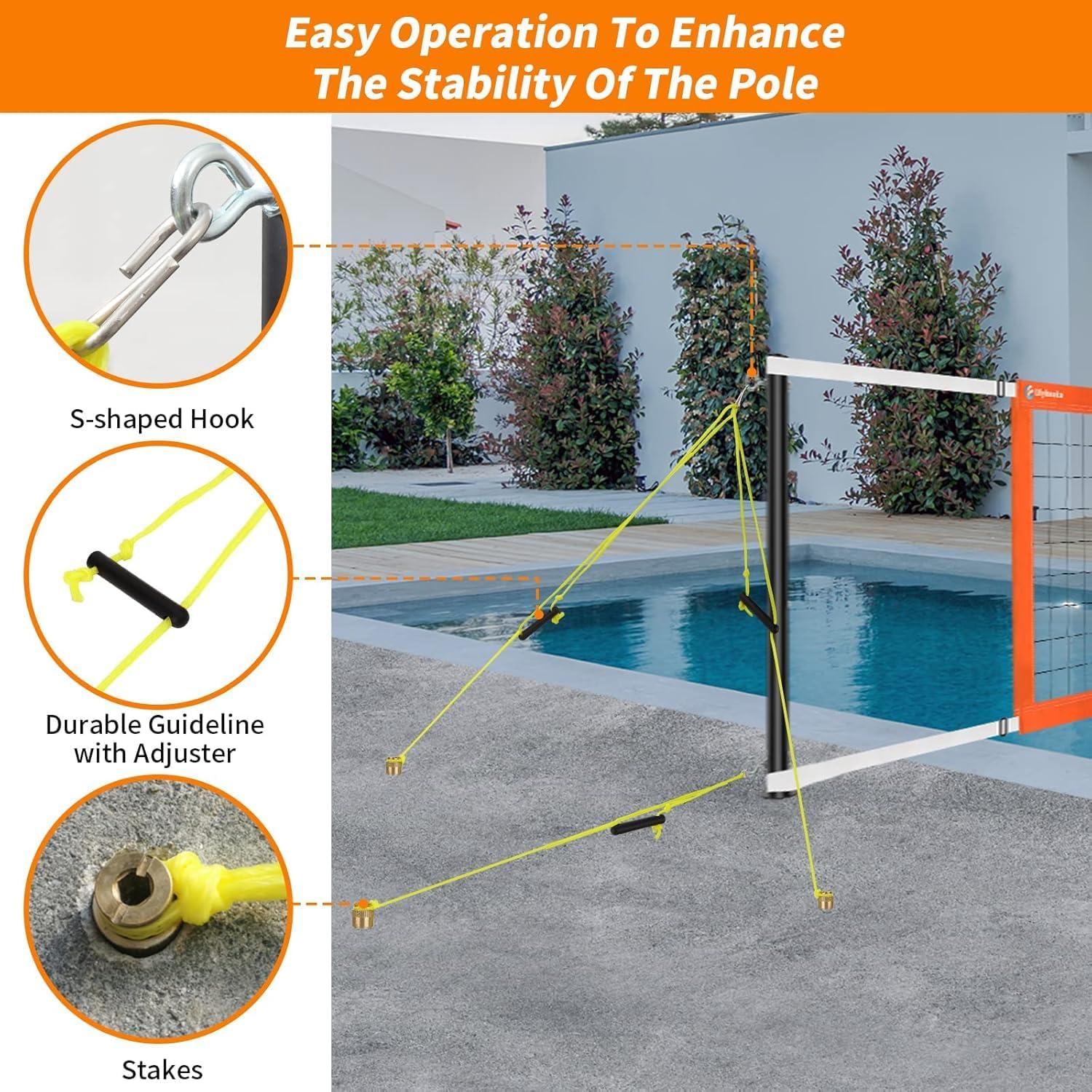 Red de Voleibol de Piscina Olybeaka con 2 Pelotas y Bomba