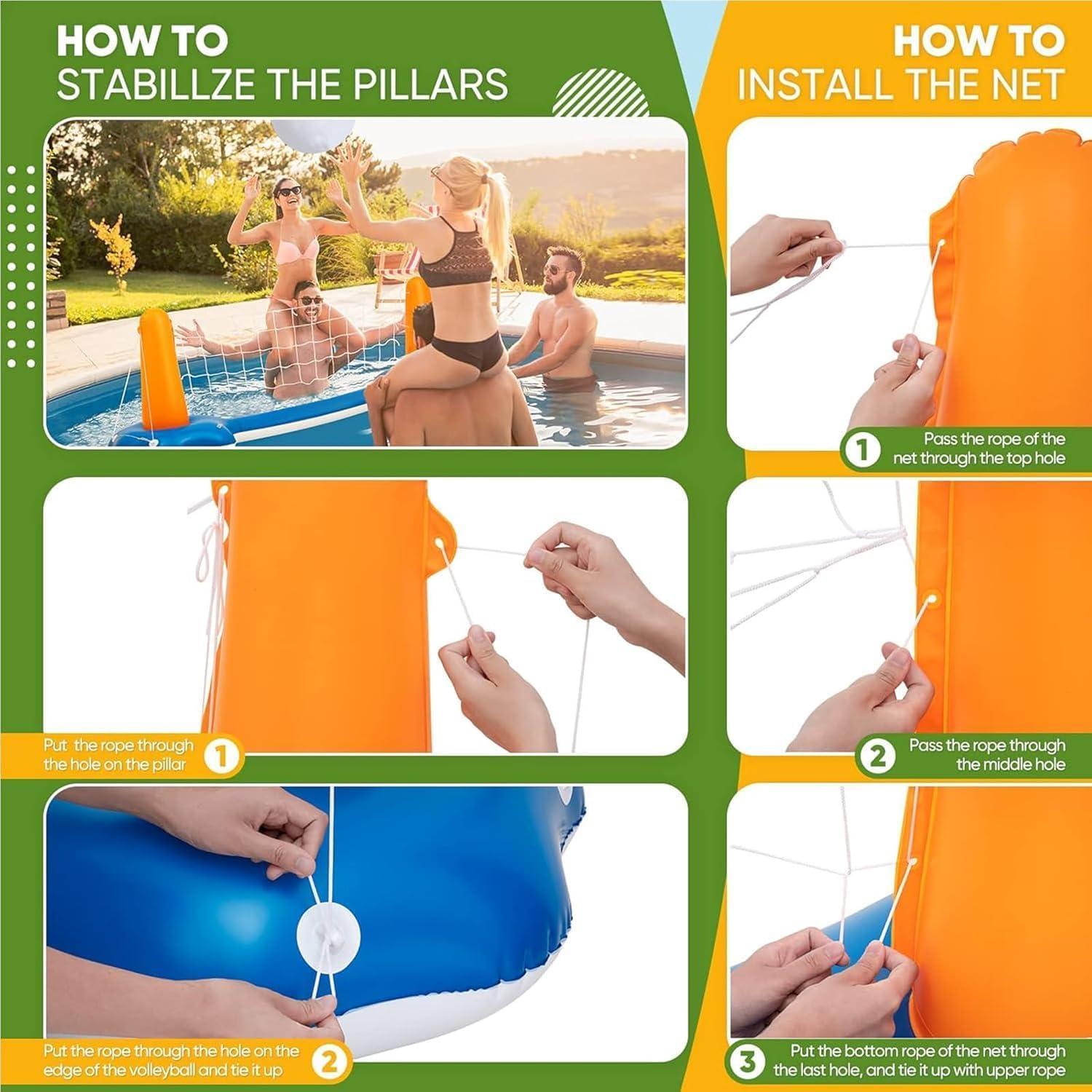 Conjunto de Voleibol Inflable KIDDITOY para Piscina 292 cm