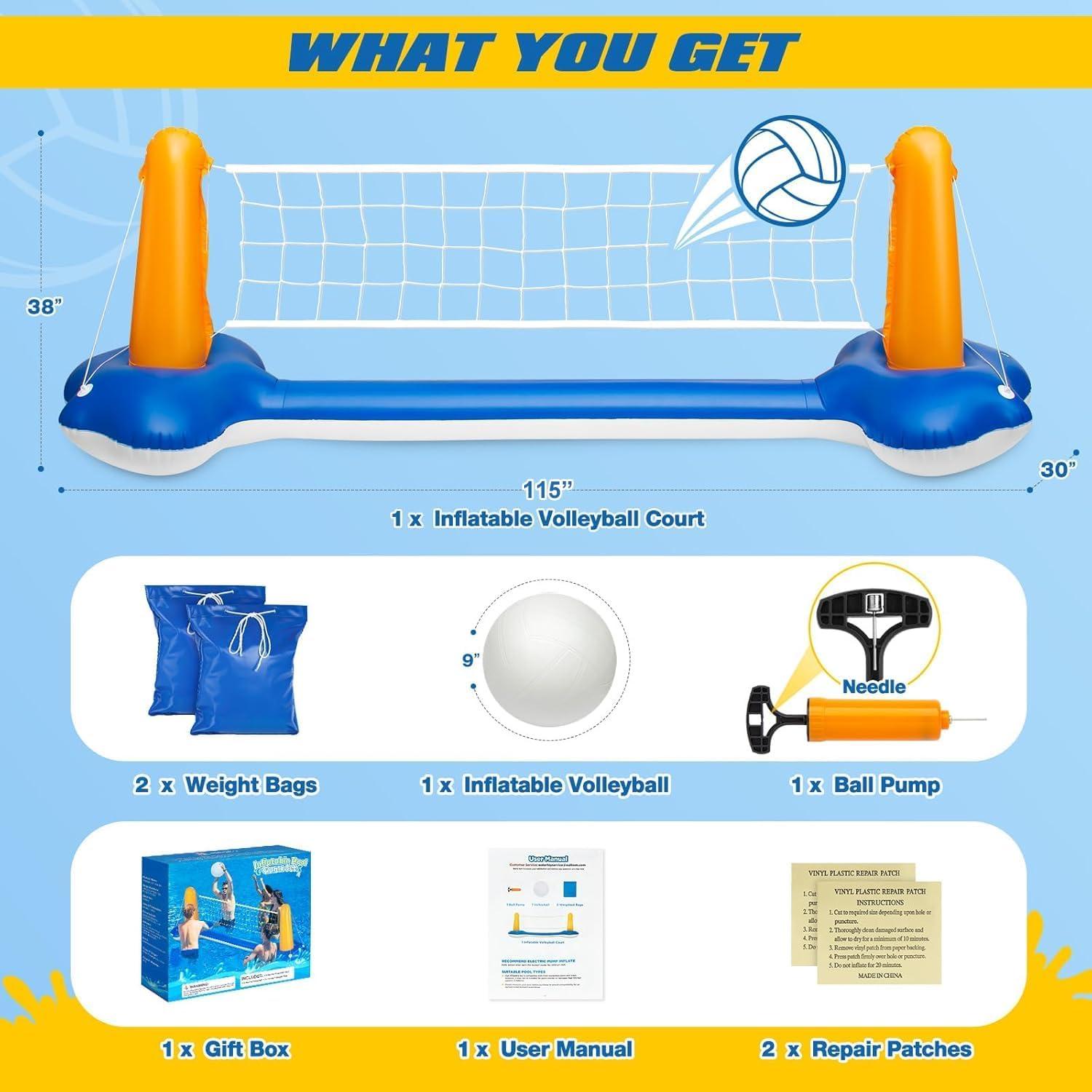 Conjunto de Voleibol Inflable KIDDITOY para Piscina 292 cm