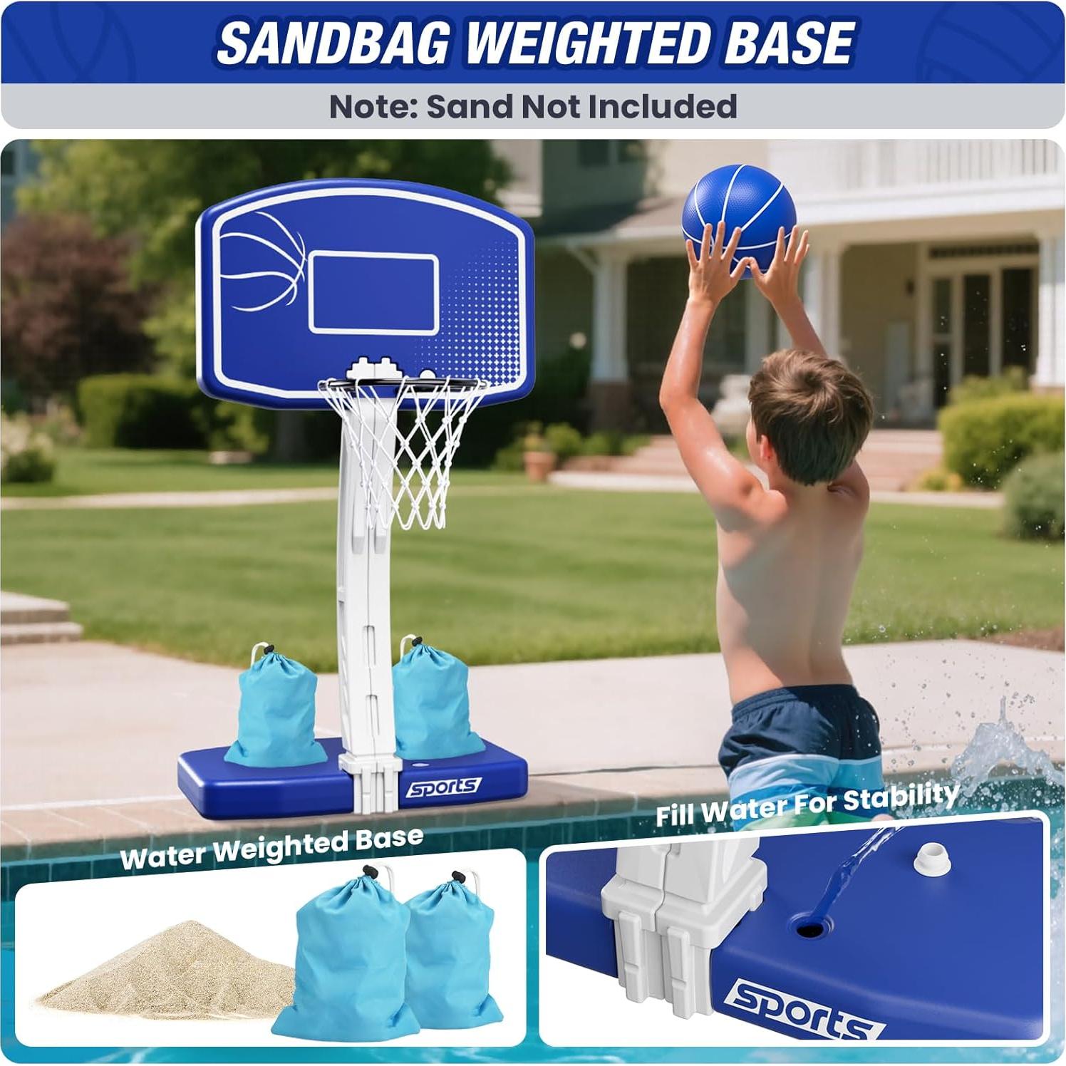 Juego 2-en-1 de Baloncesto y Voleibol HYES para Piscina