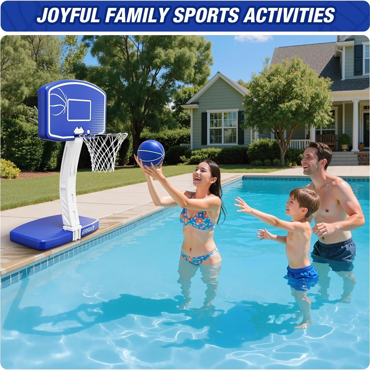 Juego 2-en-1 de Baloncesto y Voleibol HYES para Piscina