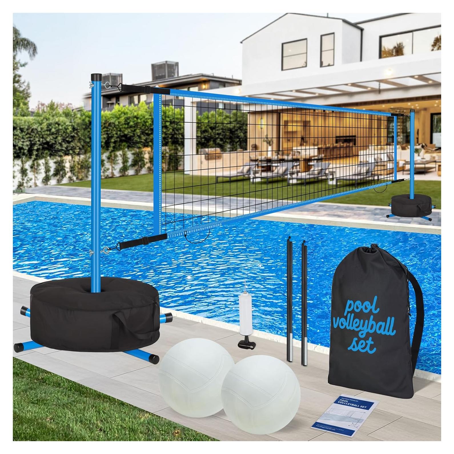 Conjunto de Voleibol para Piscina PUULIVEE con Red Ajustable 4.57-8.23m