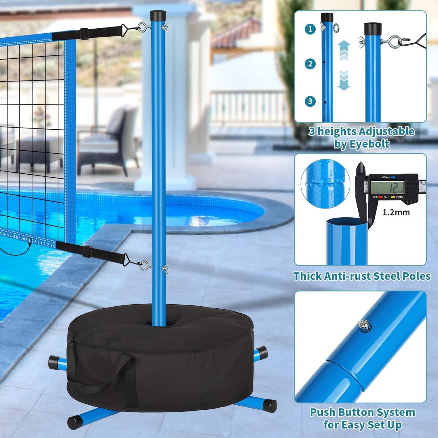 Conjunto de Voleibol para Piscina PUULIVEE con Red Ajustable 4.57-8.23m