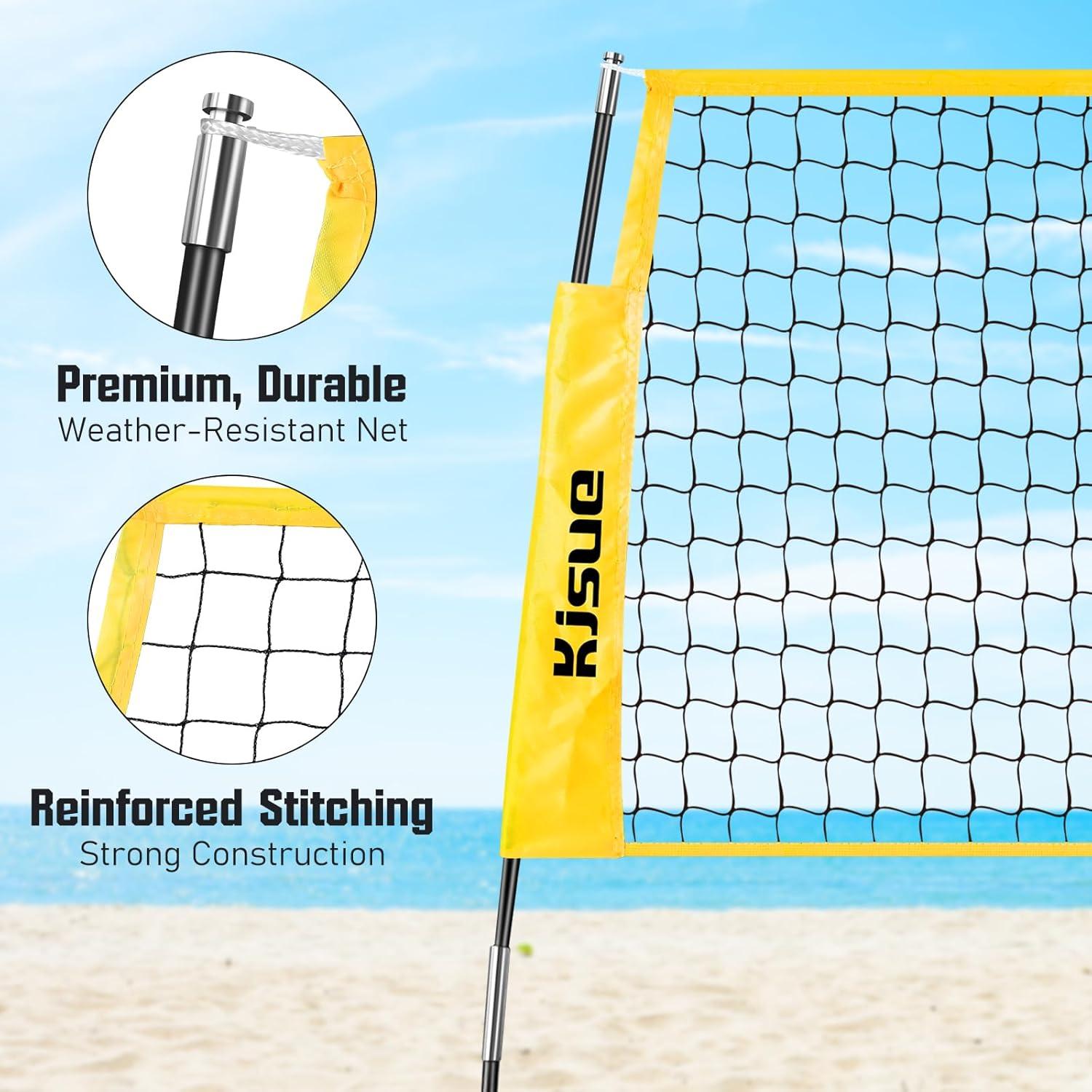 Red de Voleibol Portátil KJSUE 3.66m con Voleibol y Accesorios