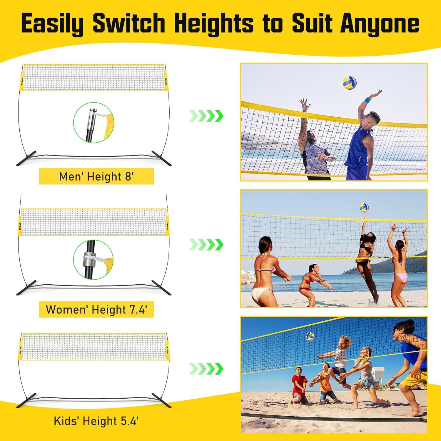 Red de Voleibol Portátil KJSUE 3.66m con Voleibol y Accesorios