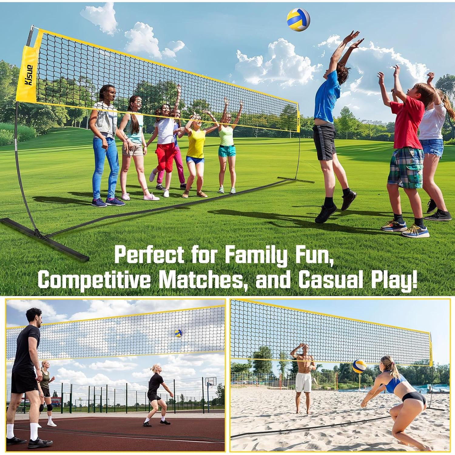 Red de Voleibol Portátil KJSUE 3.66m con Voleibol y Accesorios