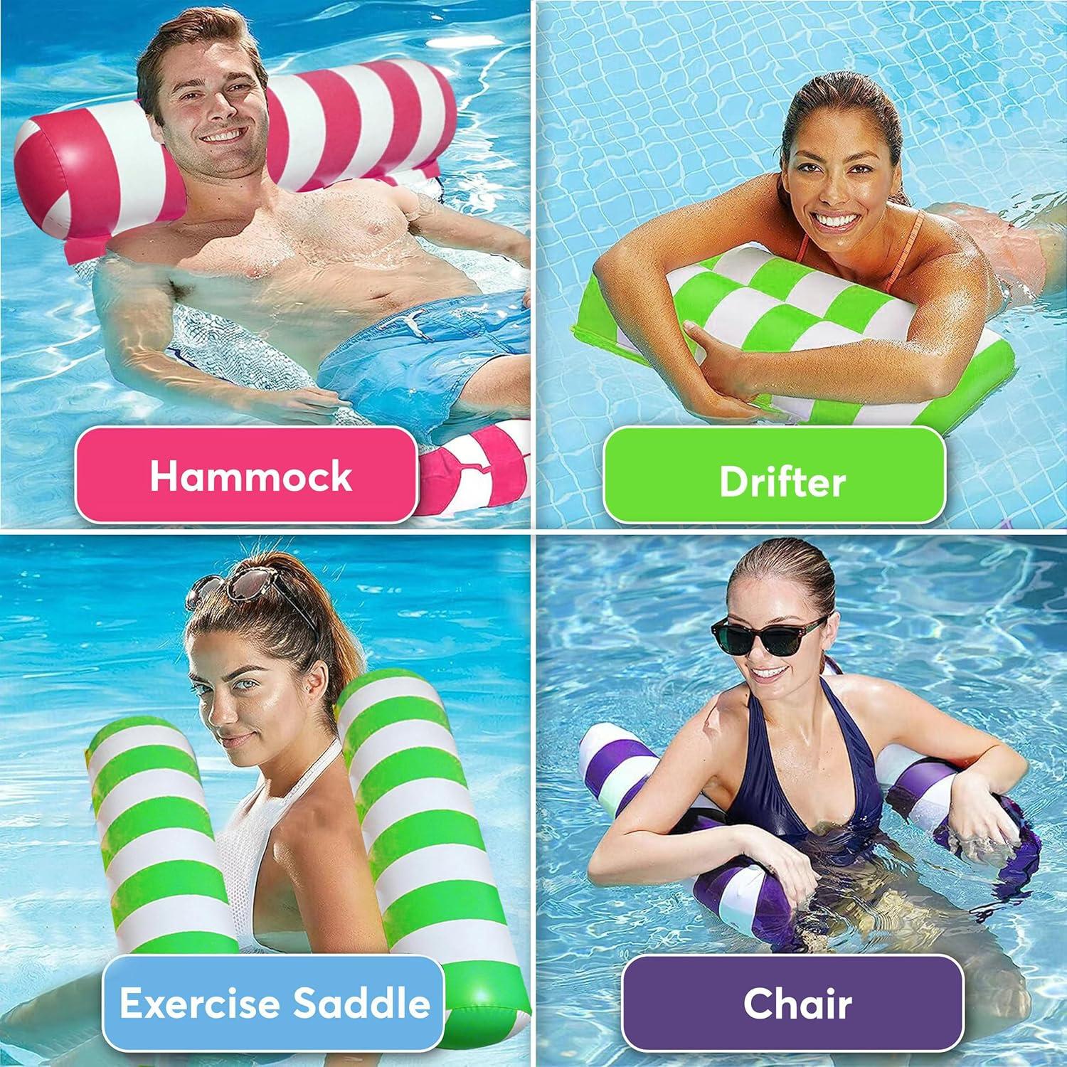 Paquete de 4 Flotadores Inflables Camaleón Cósmico para Piscina