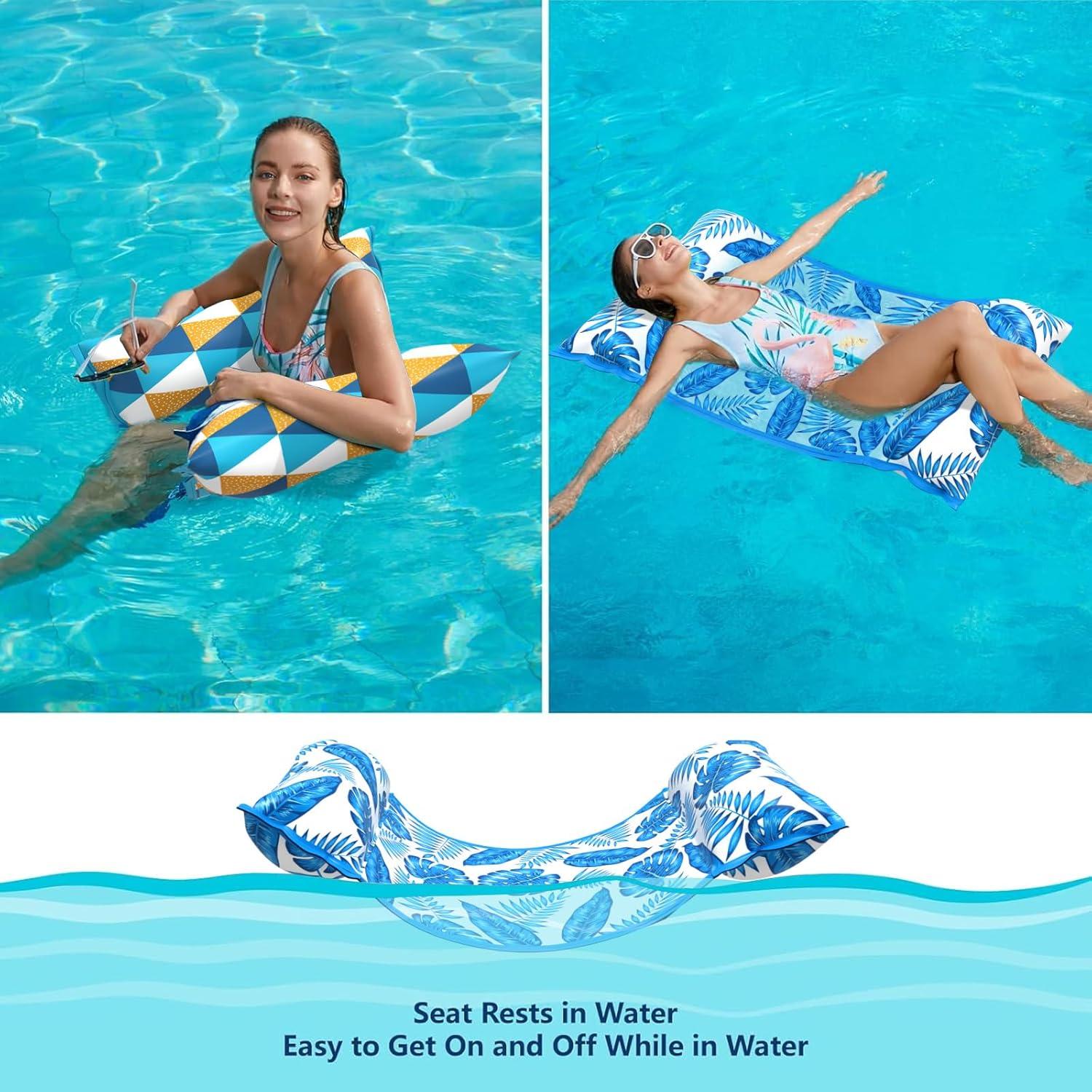 Flotadores de Hamaca de Agua Jasonwell 2PACK Adulto 4 en 1