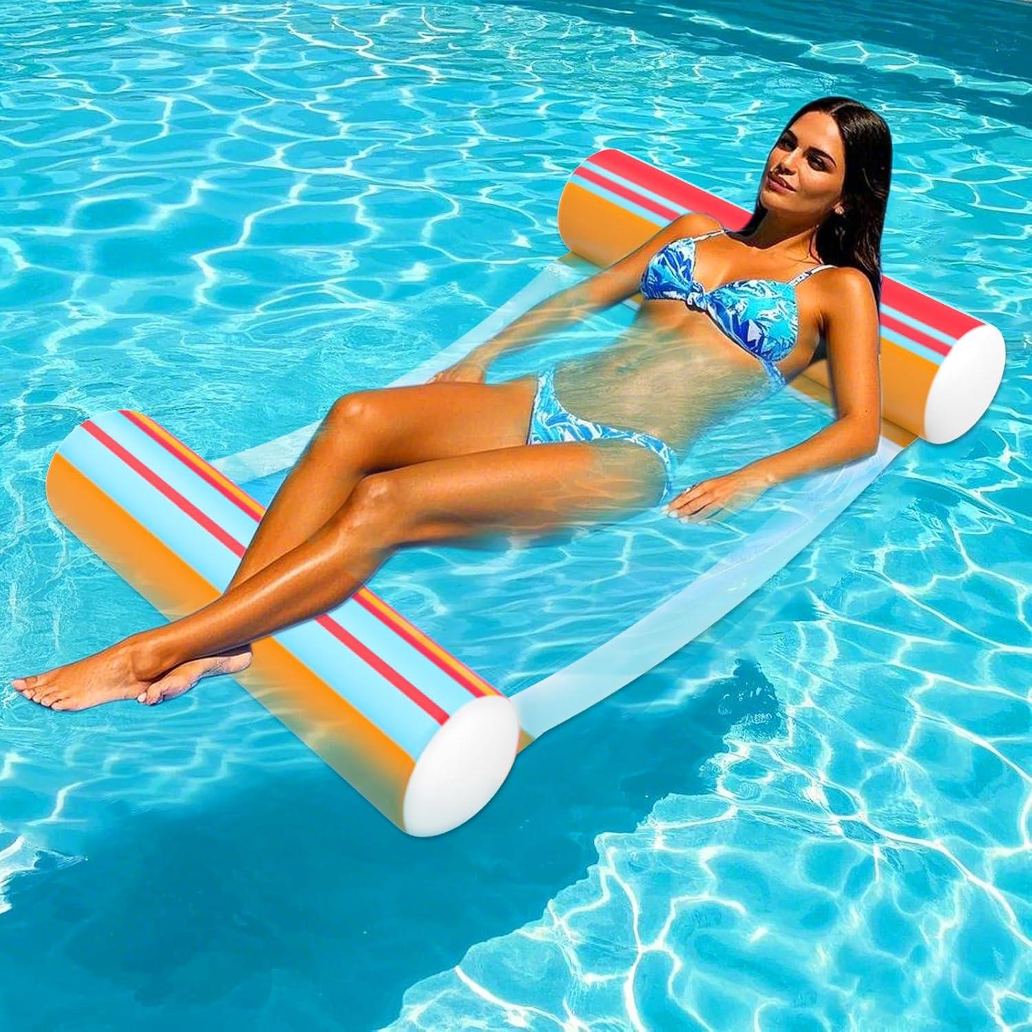 Paquete de 3 Flotadores Inflables AOCOCE 4-en-1 para Piscina