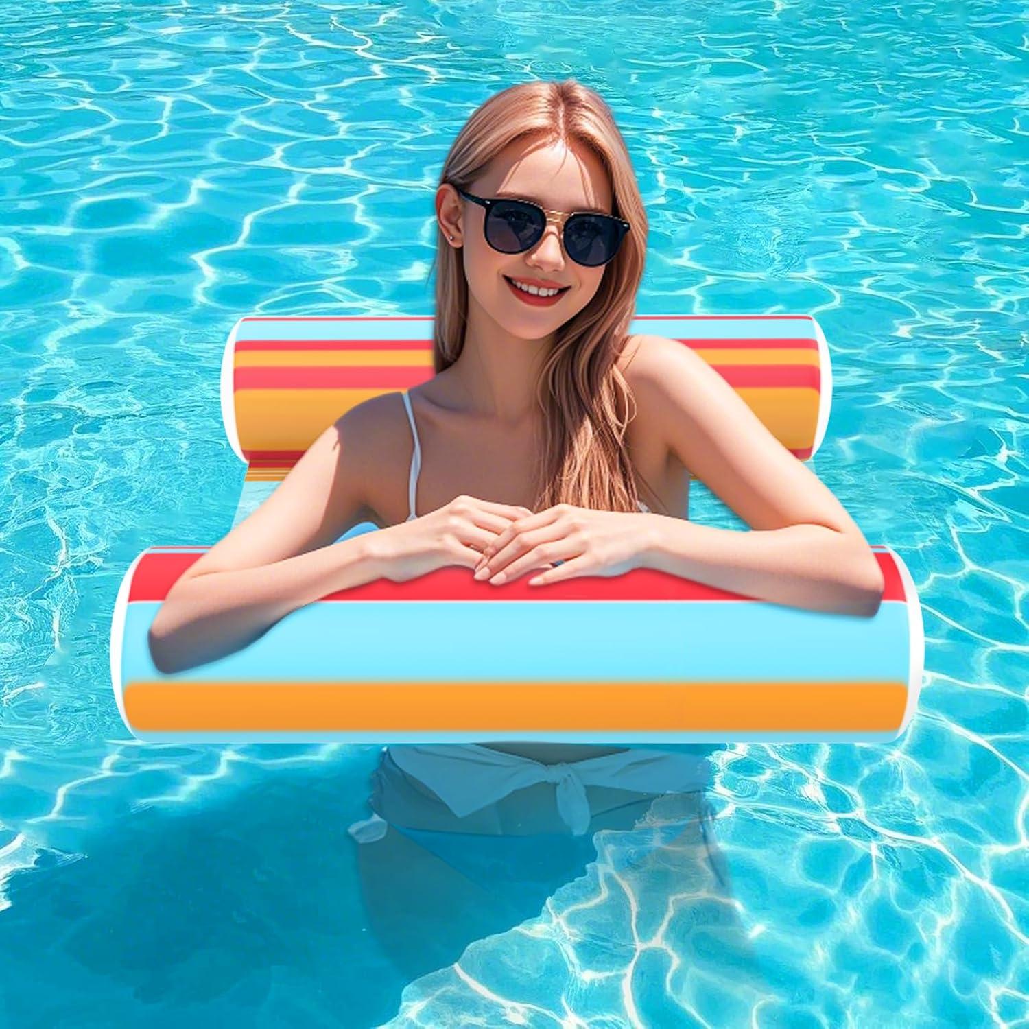 Paquete de 3 Flotadores Inflables AOCOCE 4-en-1 para Piscina