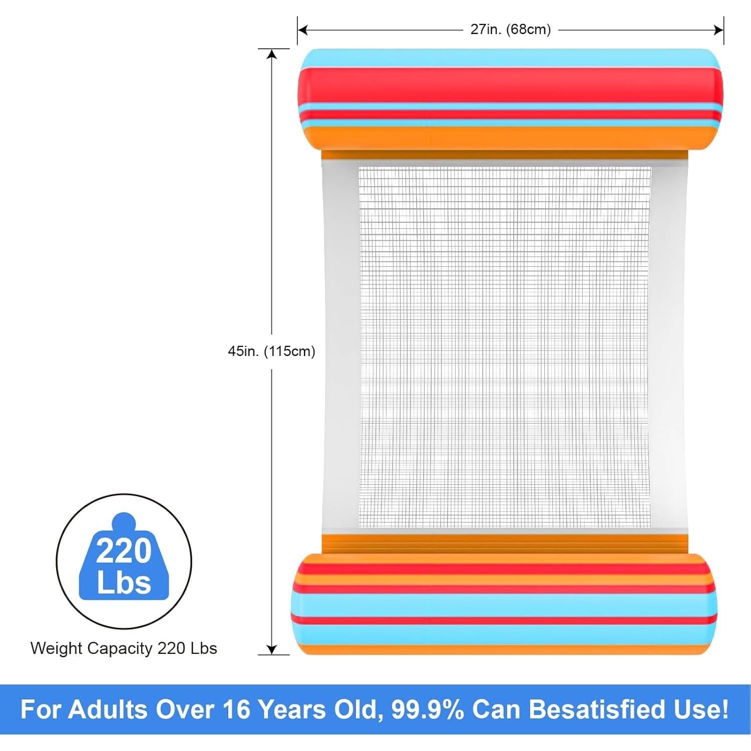 Paquete de 3 Flotadores Inflables AOCOCE 4-en-1 para Piscina