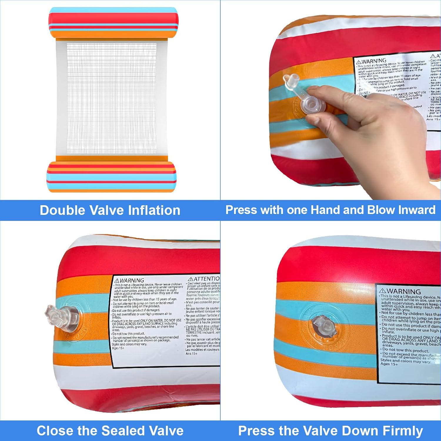 Paquete de 3 Flotadores Inflables AOCOCE 4-en-1 para Piscina