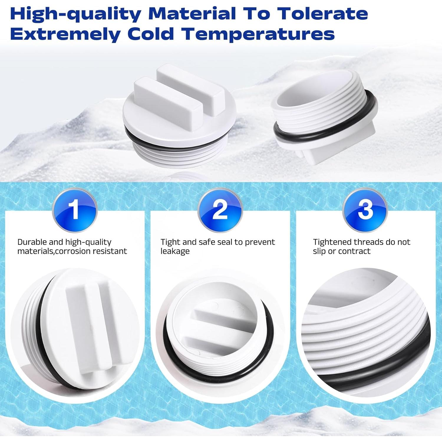 Kit 2 Tapones de Piscina 1.5" + Llave de Extracción Vizava