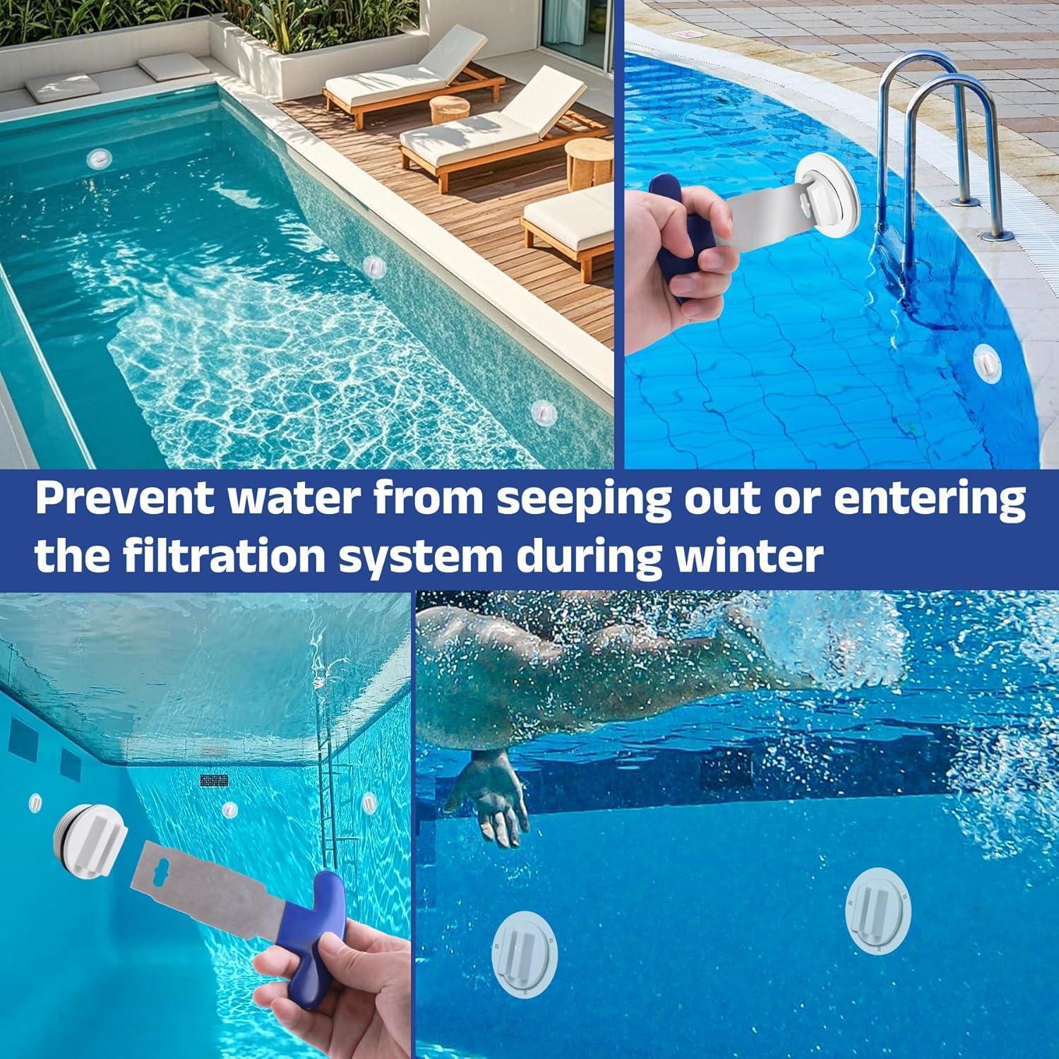 Kit 2 Tapones de Piscina 1.5" + Llave de Extracción Vizava