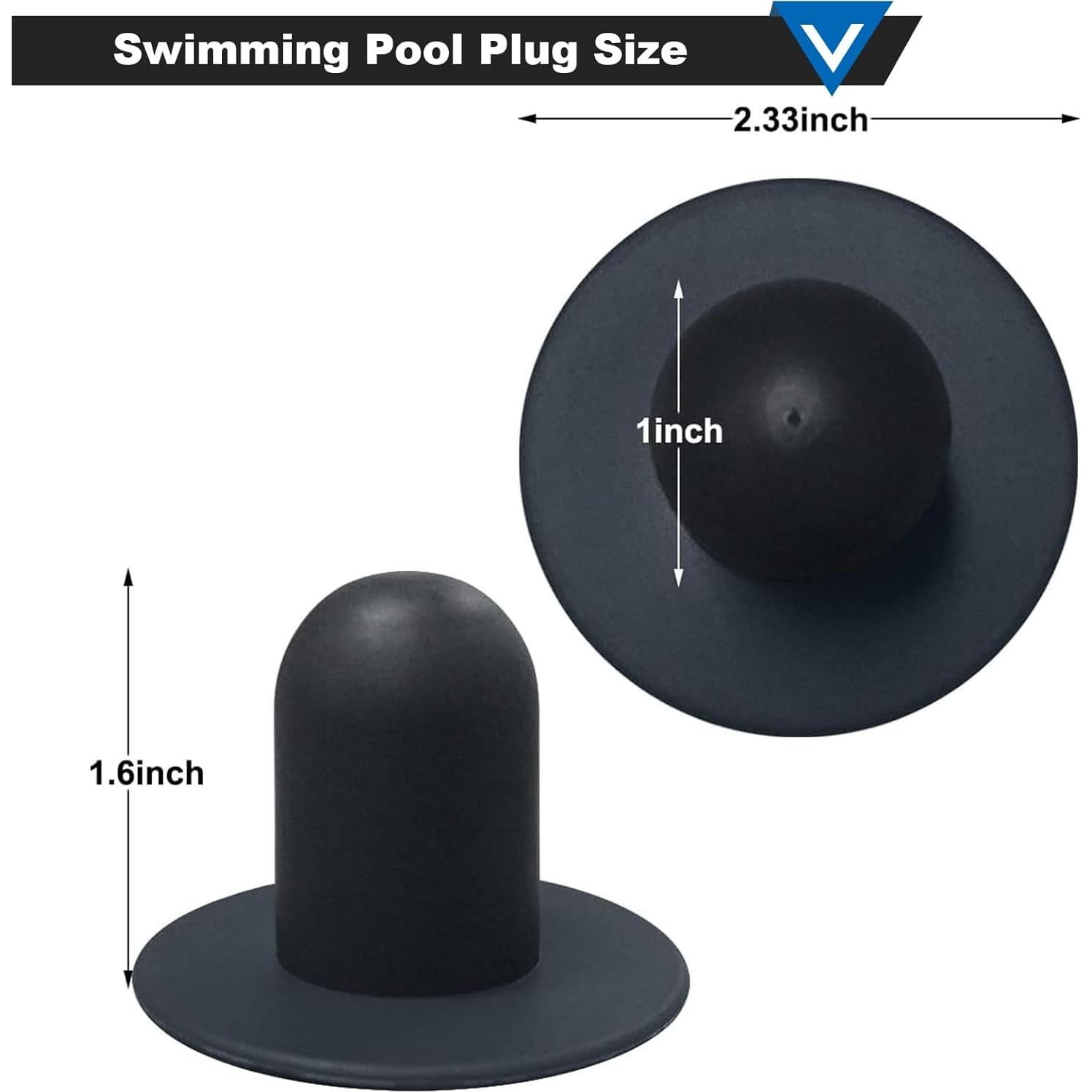Tapones de Filtro para Bomba de Piscina Popbee - 4 Pcs Negro