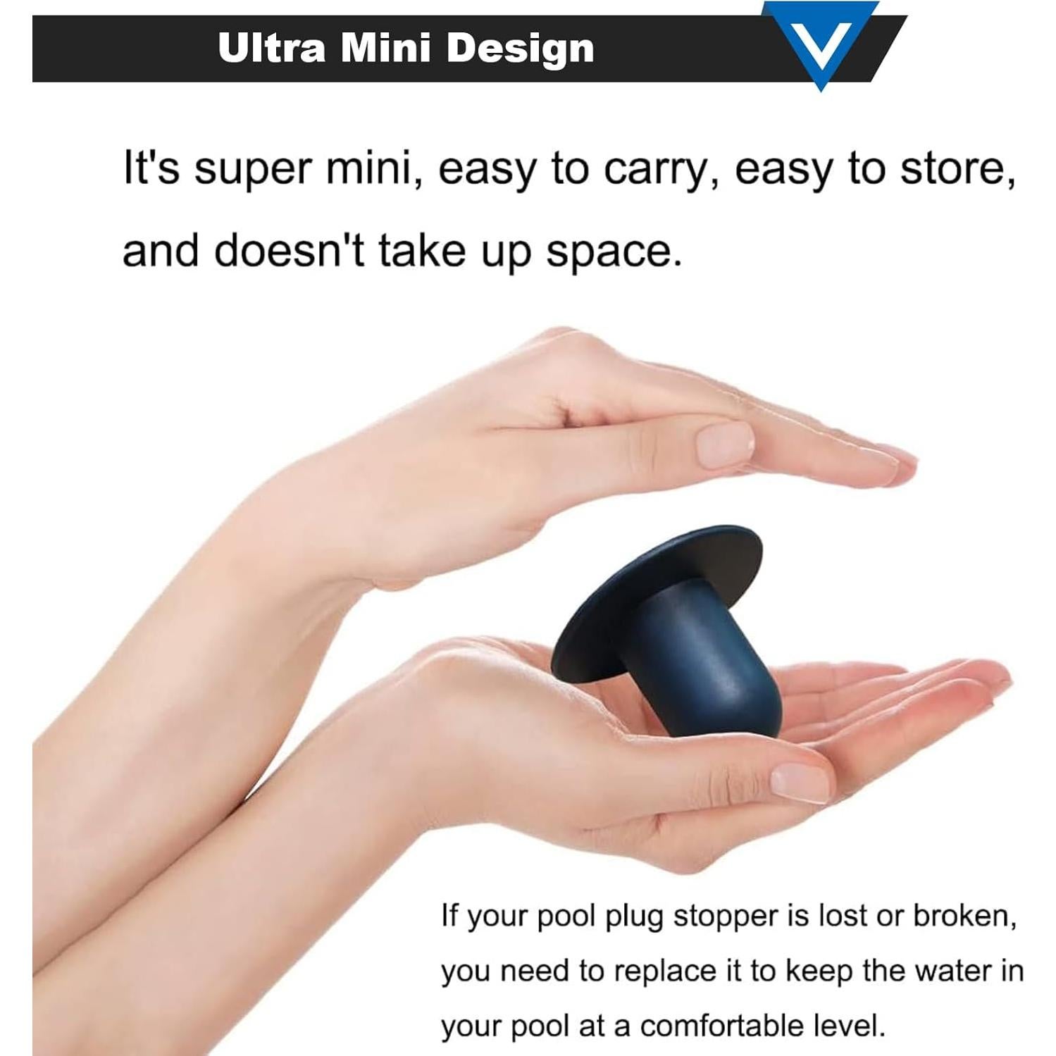 Tapones de Filtro para Bomba de Piscina Popbee - 4 Pcs Negro