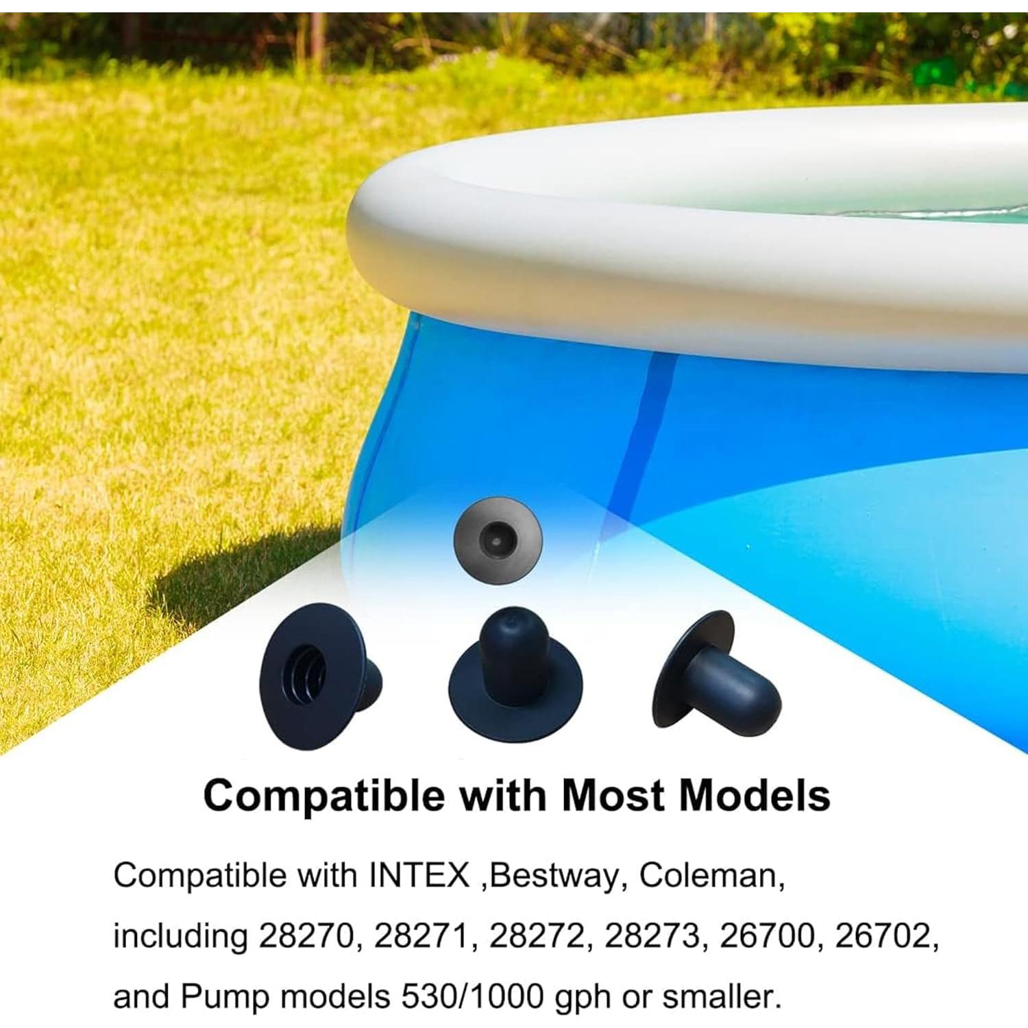 Tapones de Filtro para Bomba de Piscina Popbee - 4 Pcs Negro