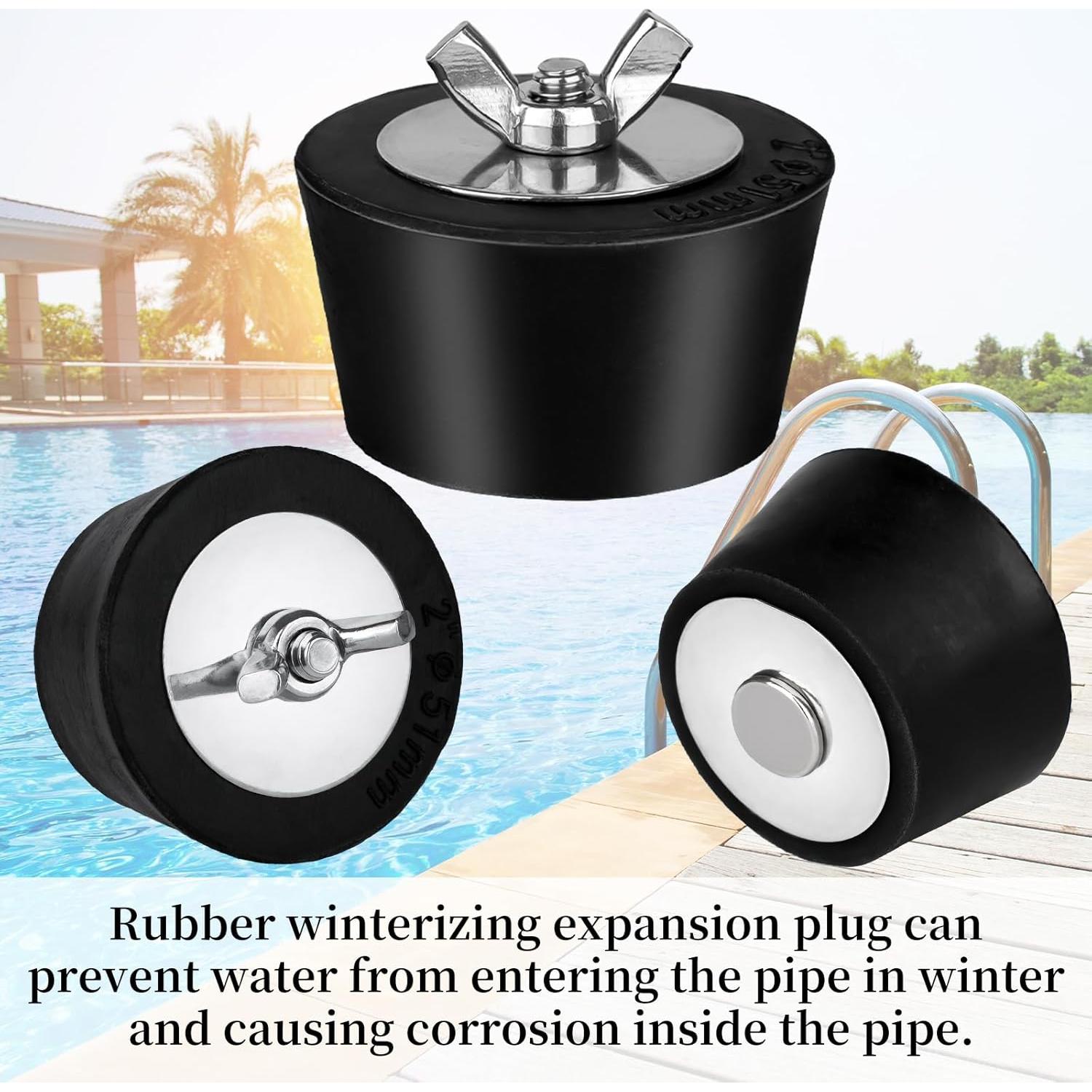 2 Tapones de Expansión de PVC/Acero para Piscina 3.81 cm