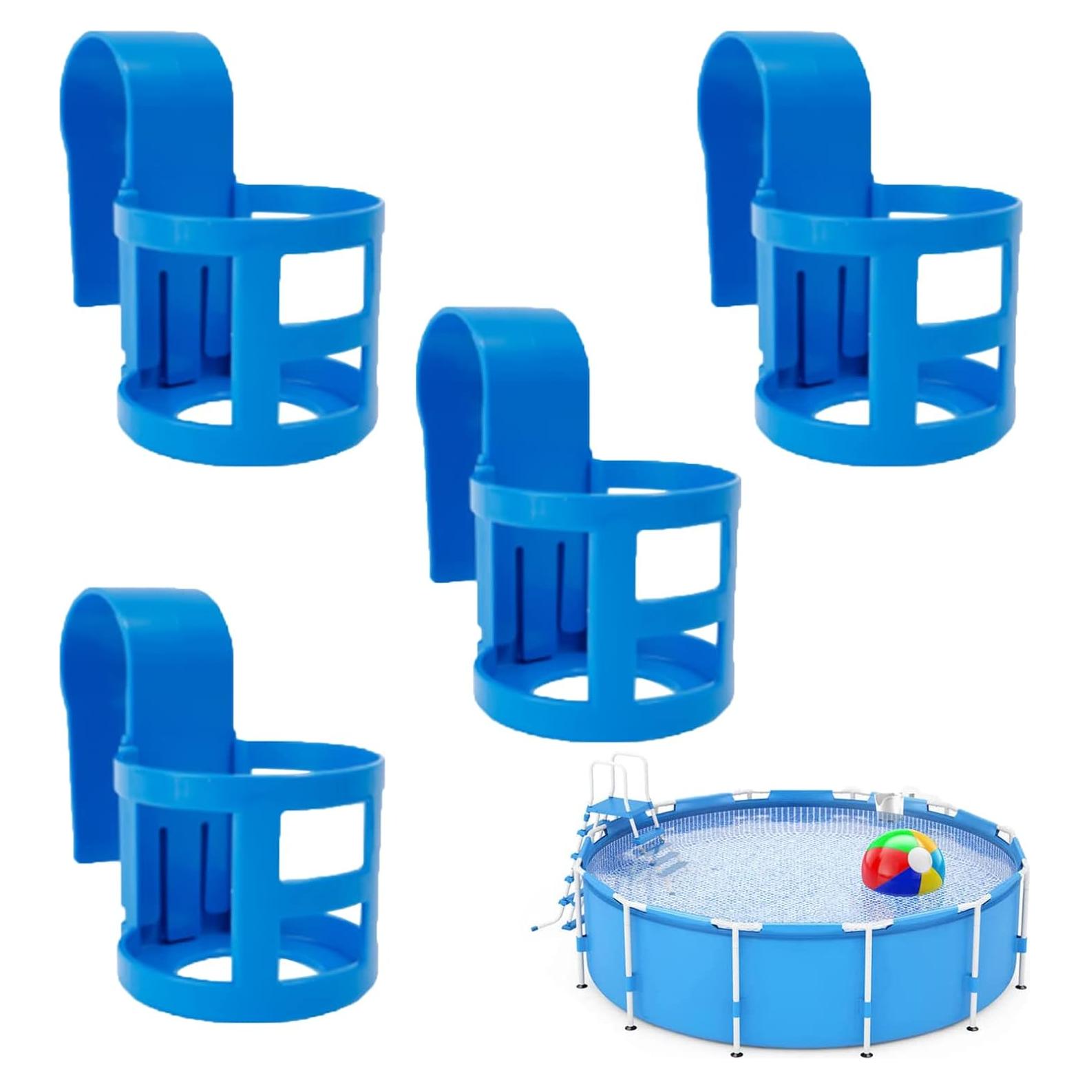 Soporte para vasos de piscina WMM - Paquete de 4 - Azul