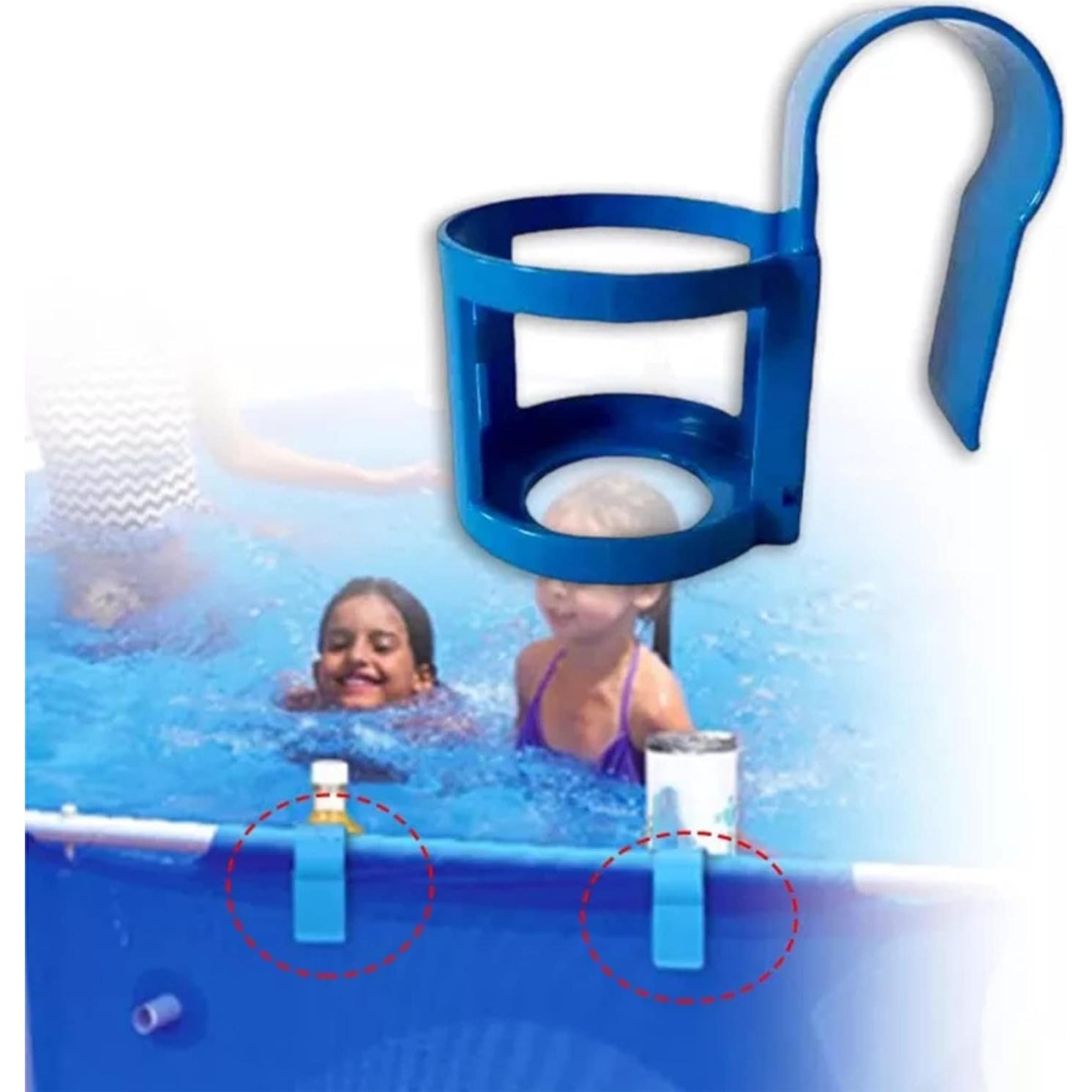 Soporte para vasos de piscina WMM - Paquete de 4 - Azul
