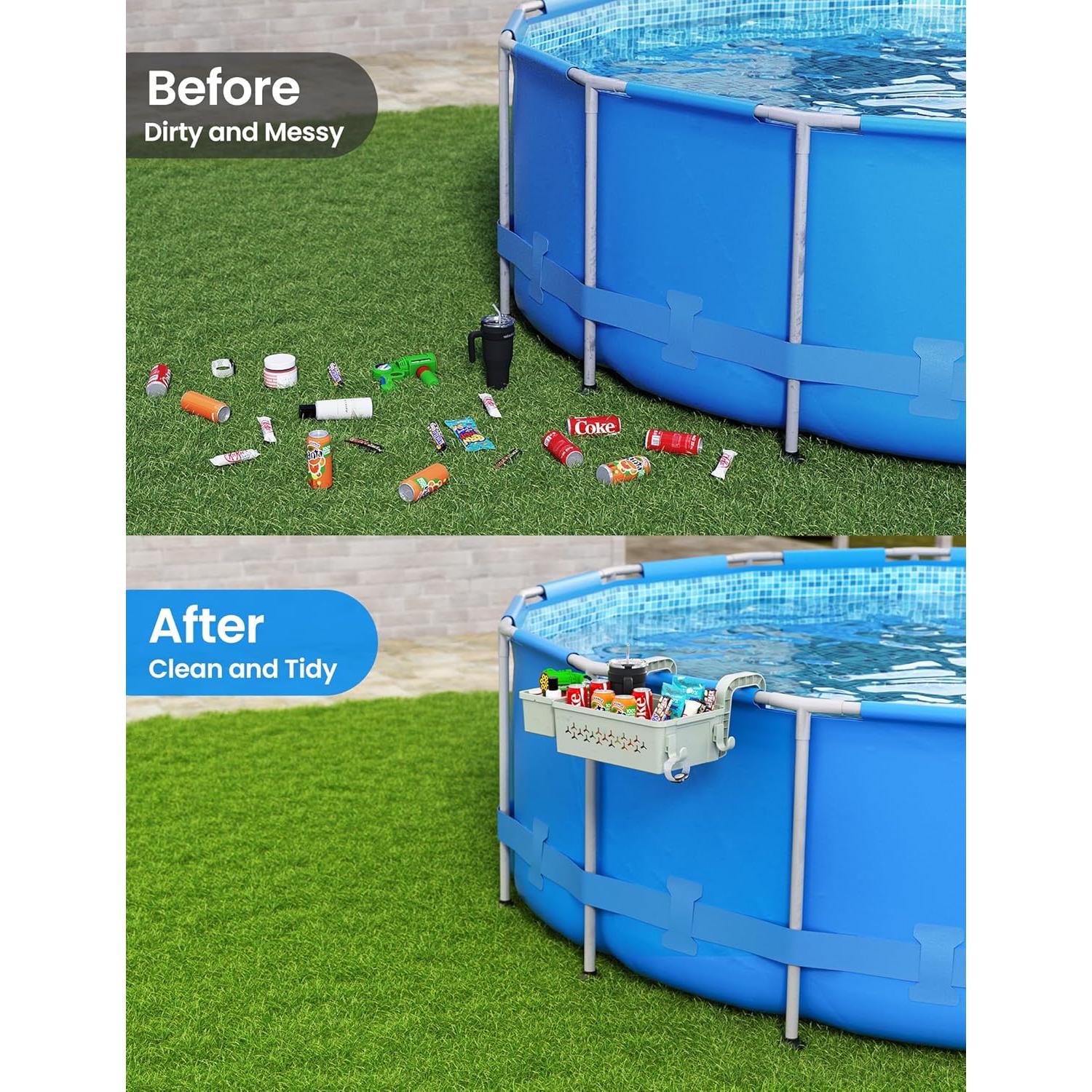 2 Canastas de Almacenamiento para Piscina Elevada SummerBuddy