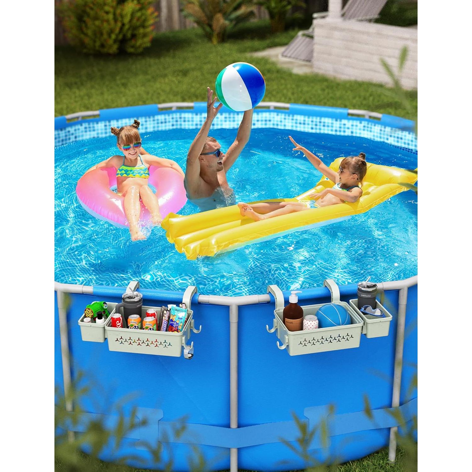 2 Canastas de Almacenamiento para Piscina Elevada SummerBuddy