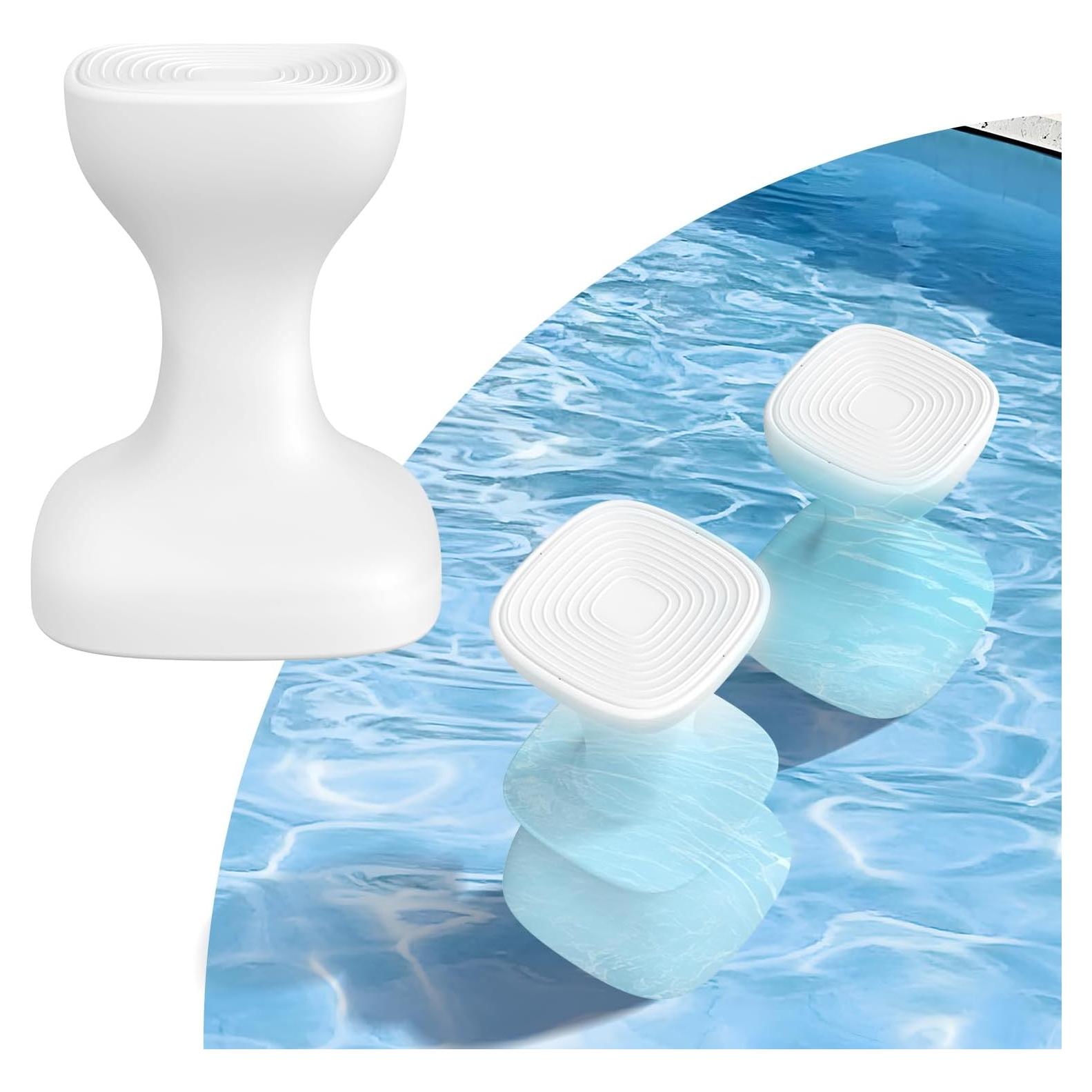 Taburete de piscina OceanaFlow 24" pre-pesado blanco