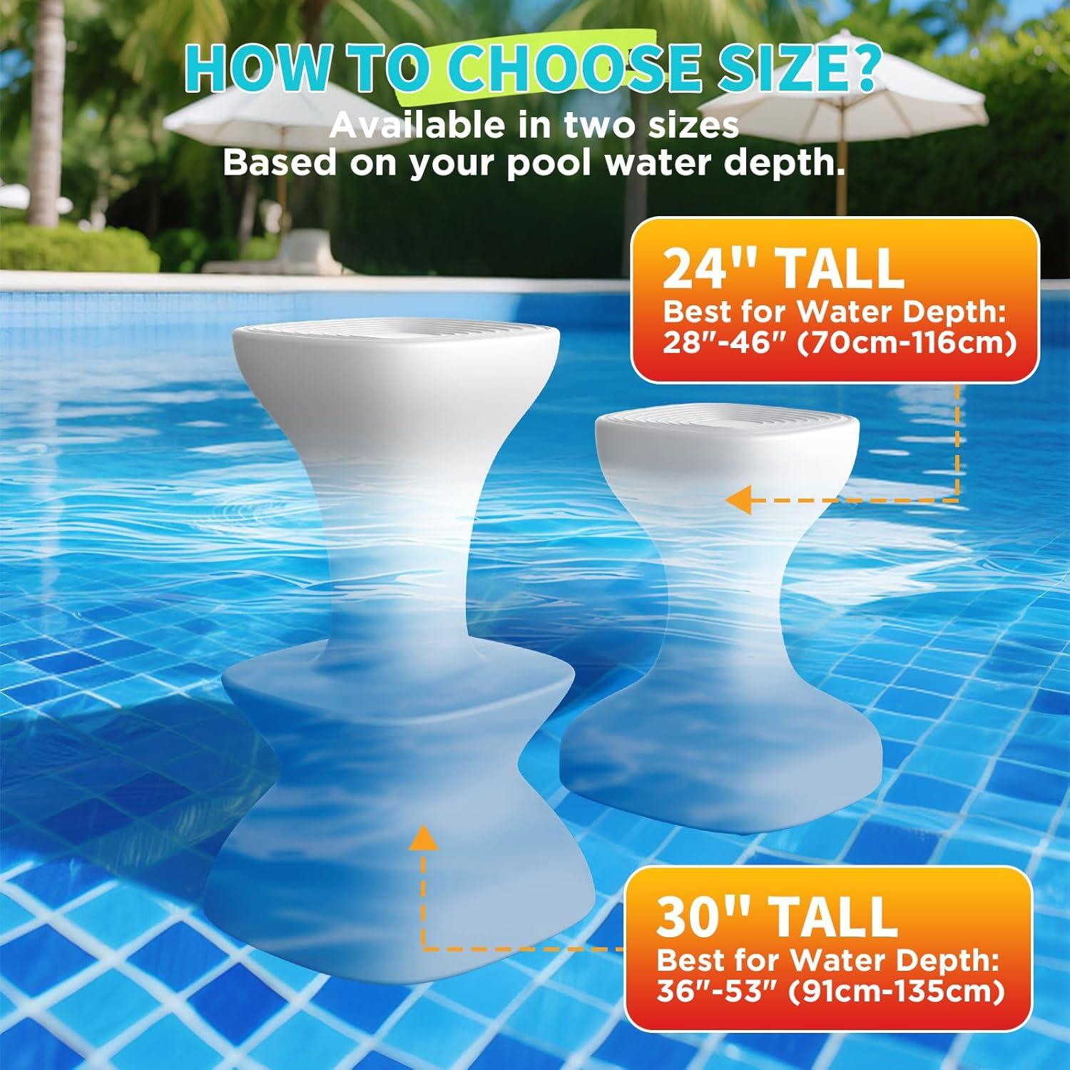 Taburete de piscina OceanaFlow 24" pre-pesado blanco