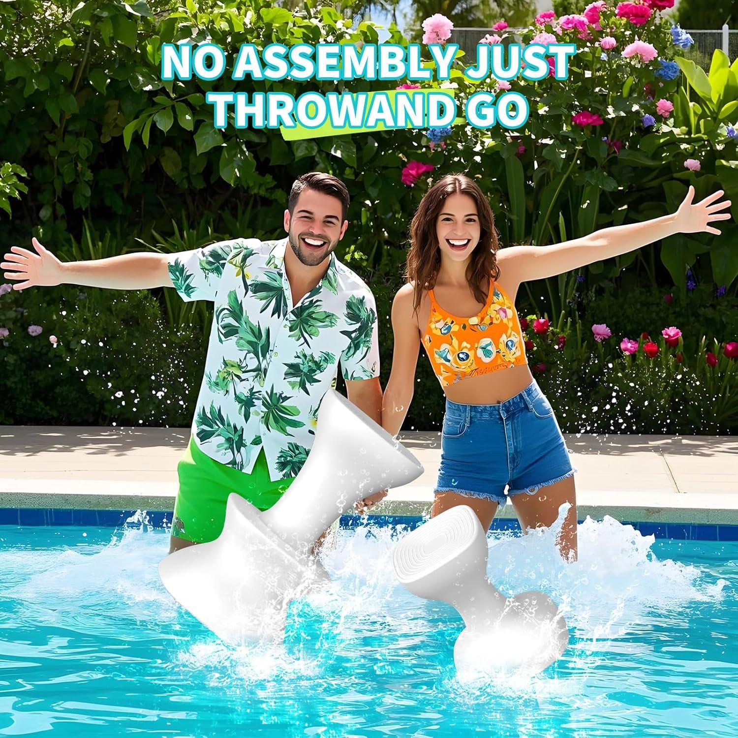 Taburete de piscina OceanaFlow 24" pre-pesado blanco