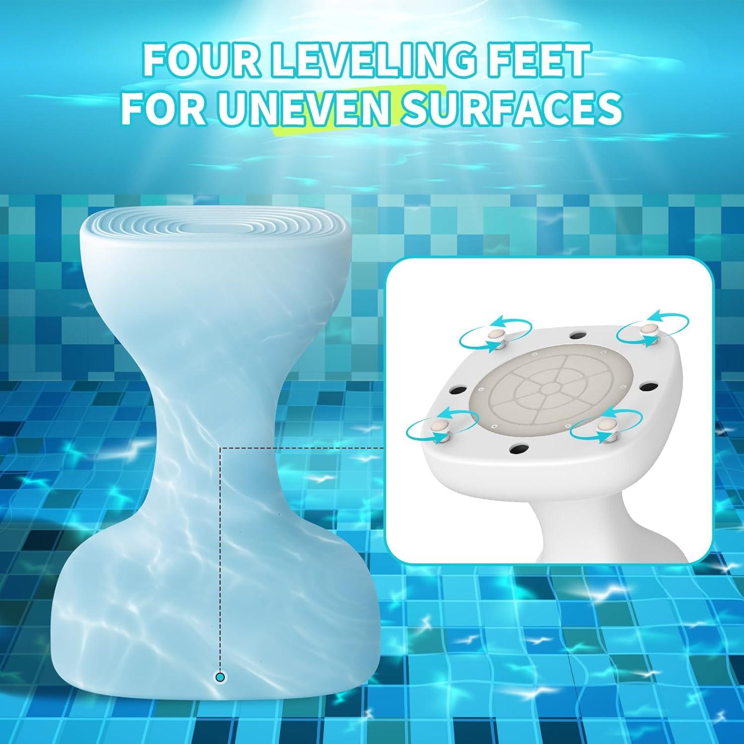 Taburete de piscina OceanaFlow 24" pre-pesado blanco