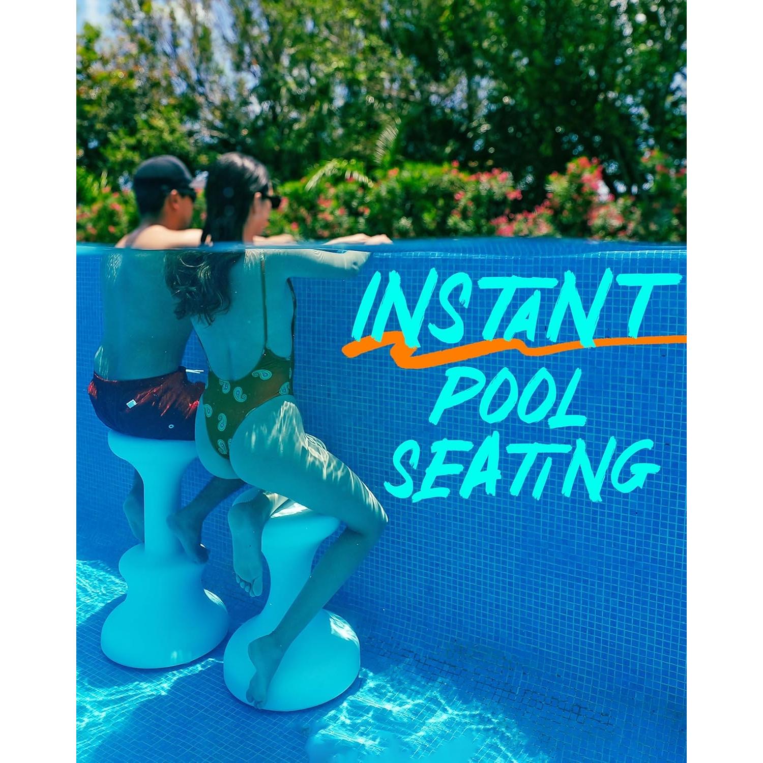 Taburete de piscina sumergible DUNNRITE 61 cm blanco