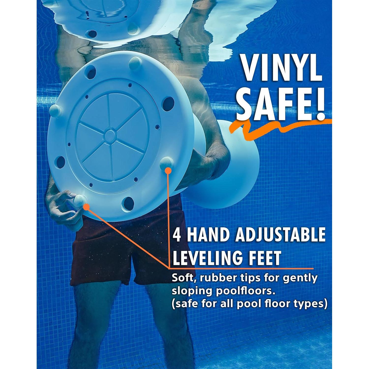 Taburete de piscina sumergible DUNNRITE 61 cm blanco