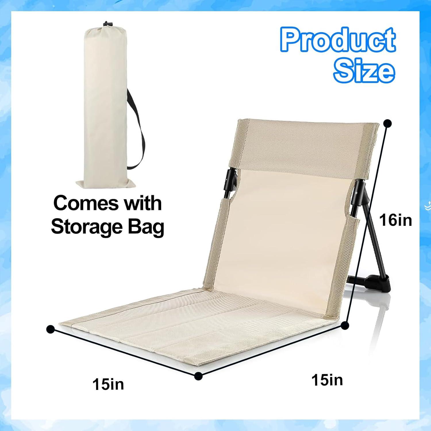 Silla Plegable GFYYBKJ para Piscina y Playa - Beige Claro