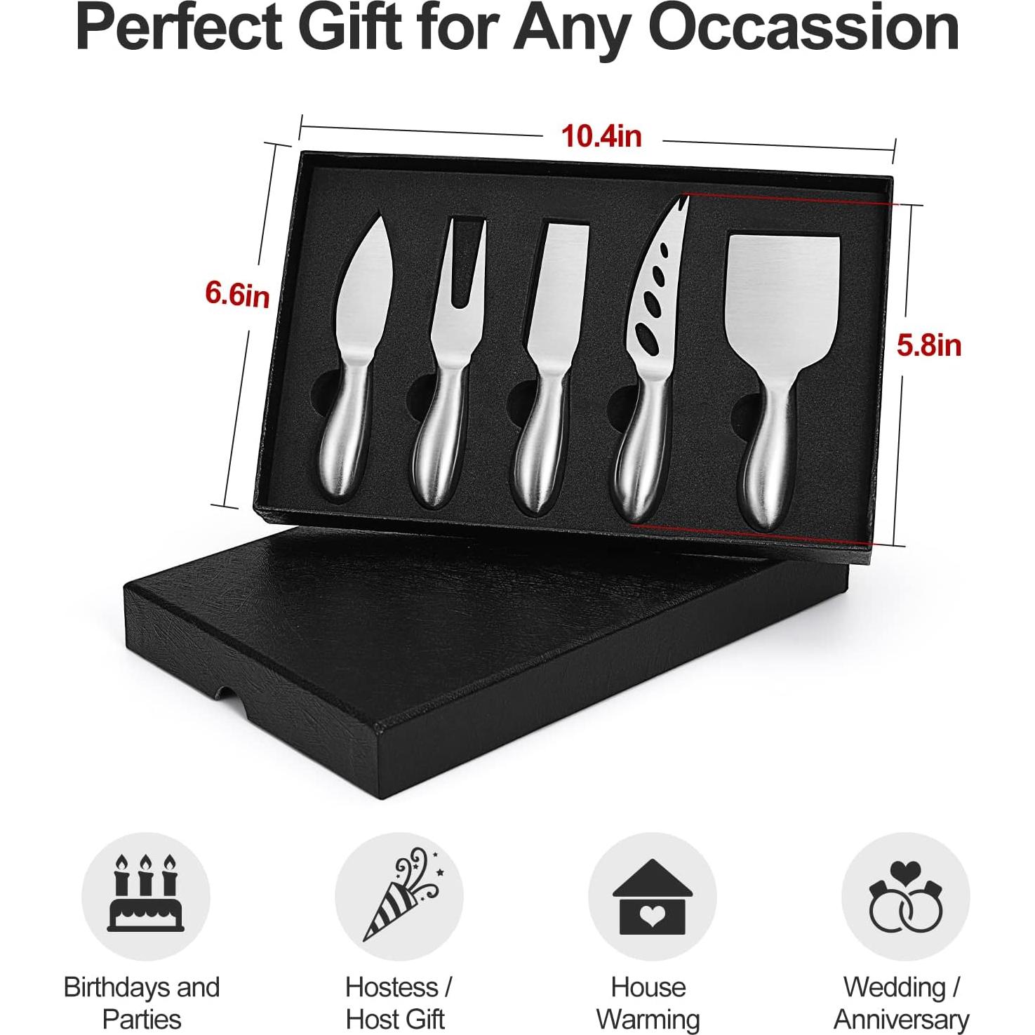 Juego de cuchillos para queso CGGYYZ 5 piezas acero inoxidable