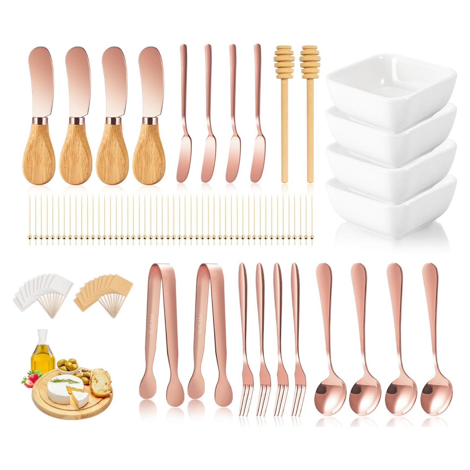 Kit de Accesorios para Tabla de Charcutería LifeMusican Oro Rosa