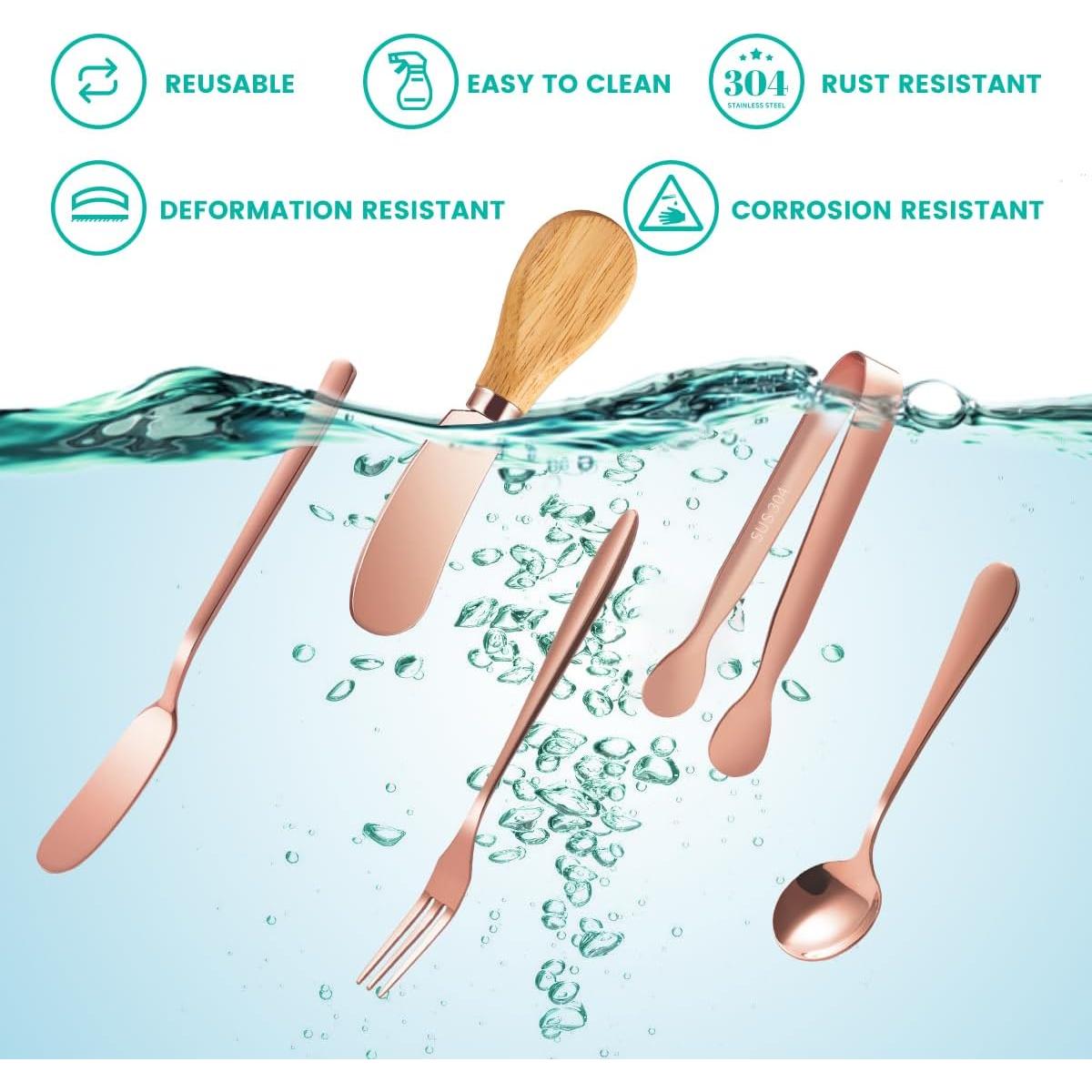 Kit de Accesorios para Tabla de Charcutería LifeMusican Oro Rosa