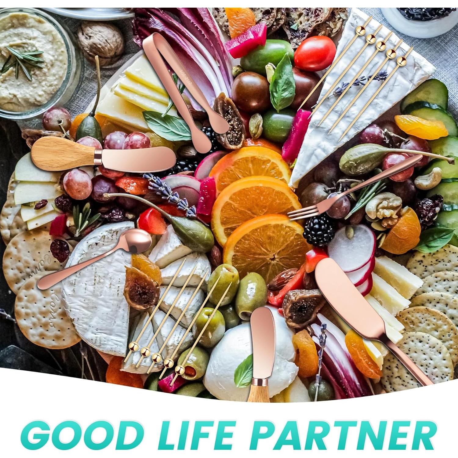 Kit de Accesorios para Tabla de Charcutería LifeMusican Oro Rosa